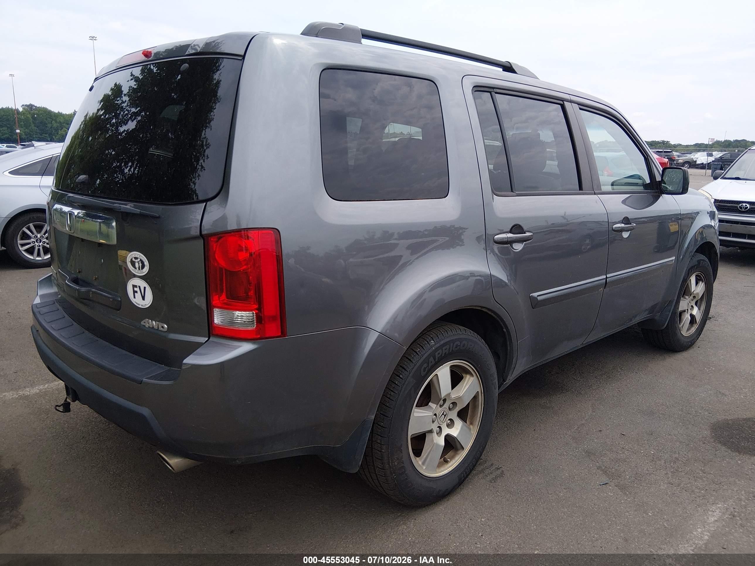 2011 Honda Pilot Ex-l Gray vin: 5FNYF4H62BB051182