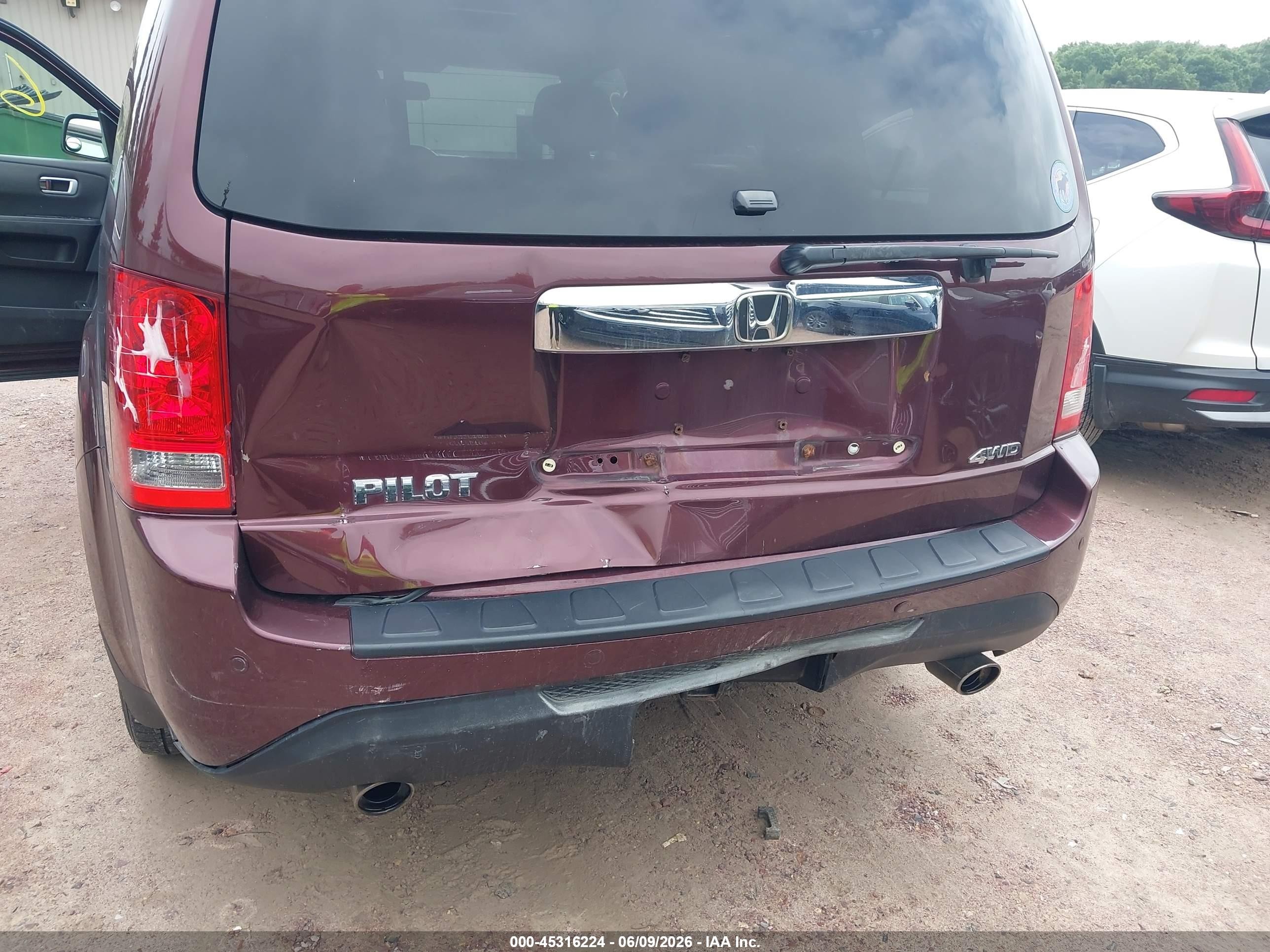 2013 Honda Pilot Ex-l Maroon vin: 5FNYF4H62DB033462