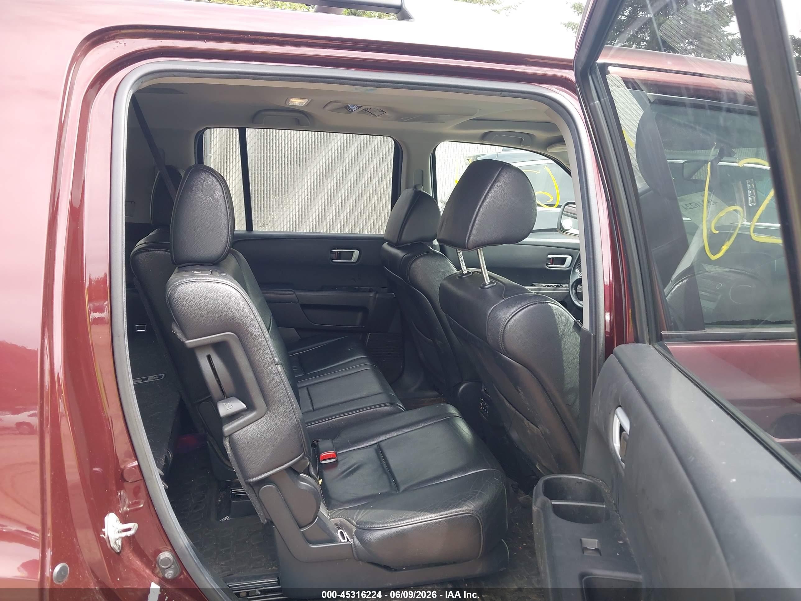 2013 Honda Pilot Ex-l Maroon vin: 5FNYF4H62DB033462