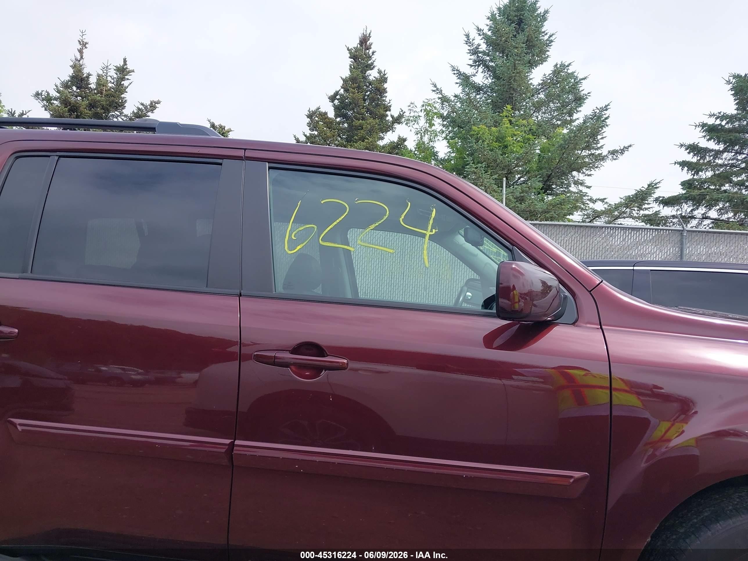 2013 Honda Pilot Ex-l Maroon vin: 5FNYF4H62DB033462