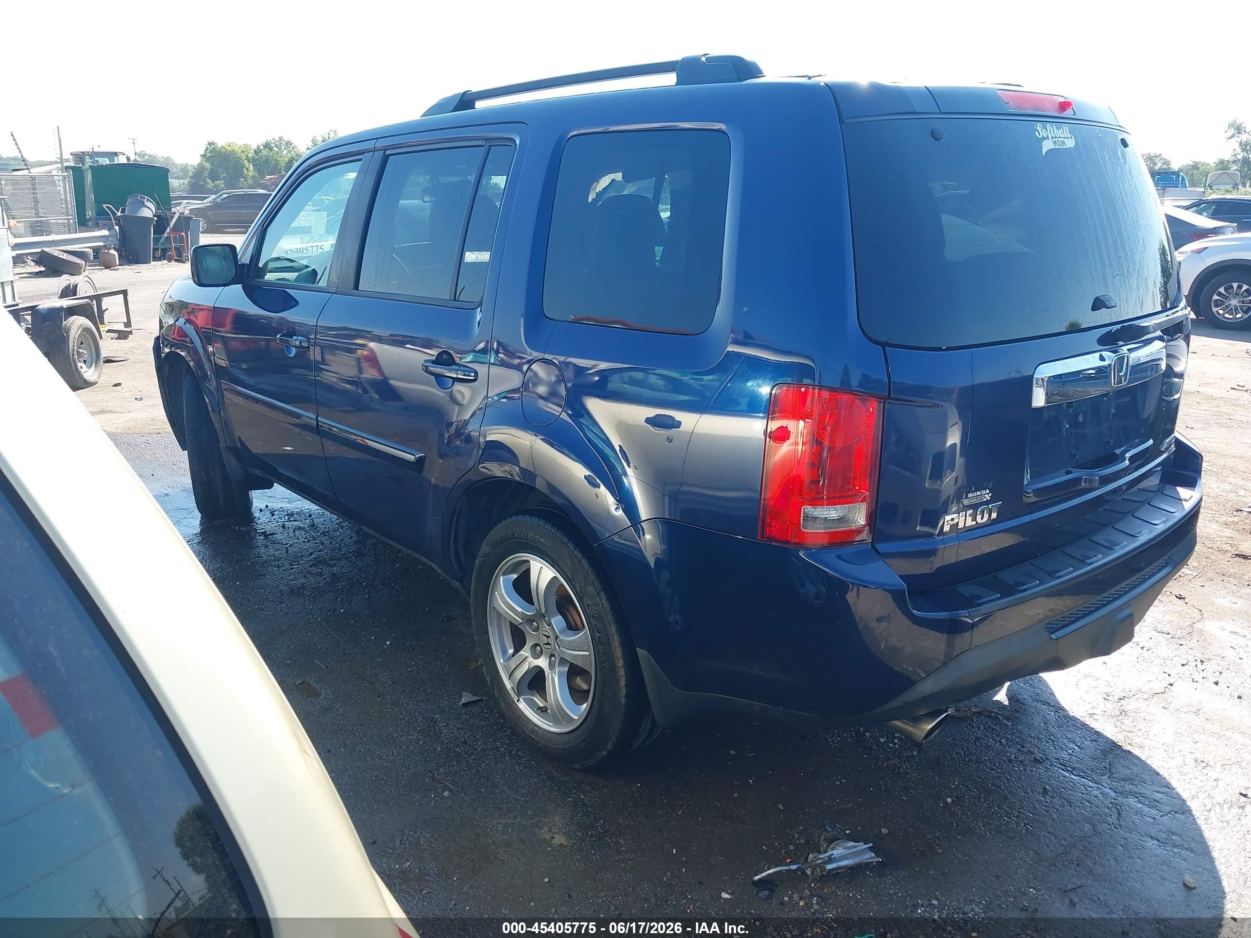 2014 Honda Pilot Ex-l Blue vin: 5FNYF4H62EB005503