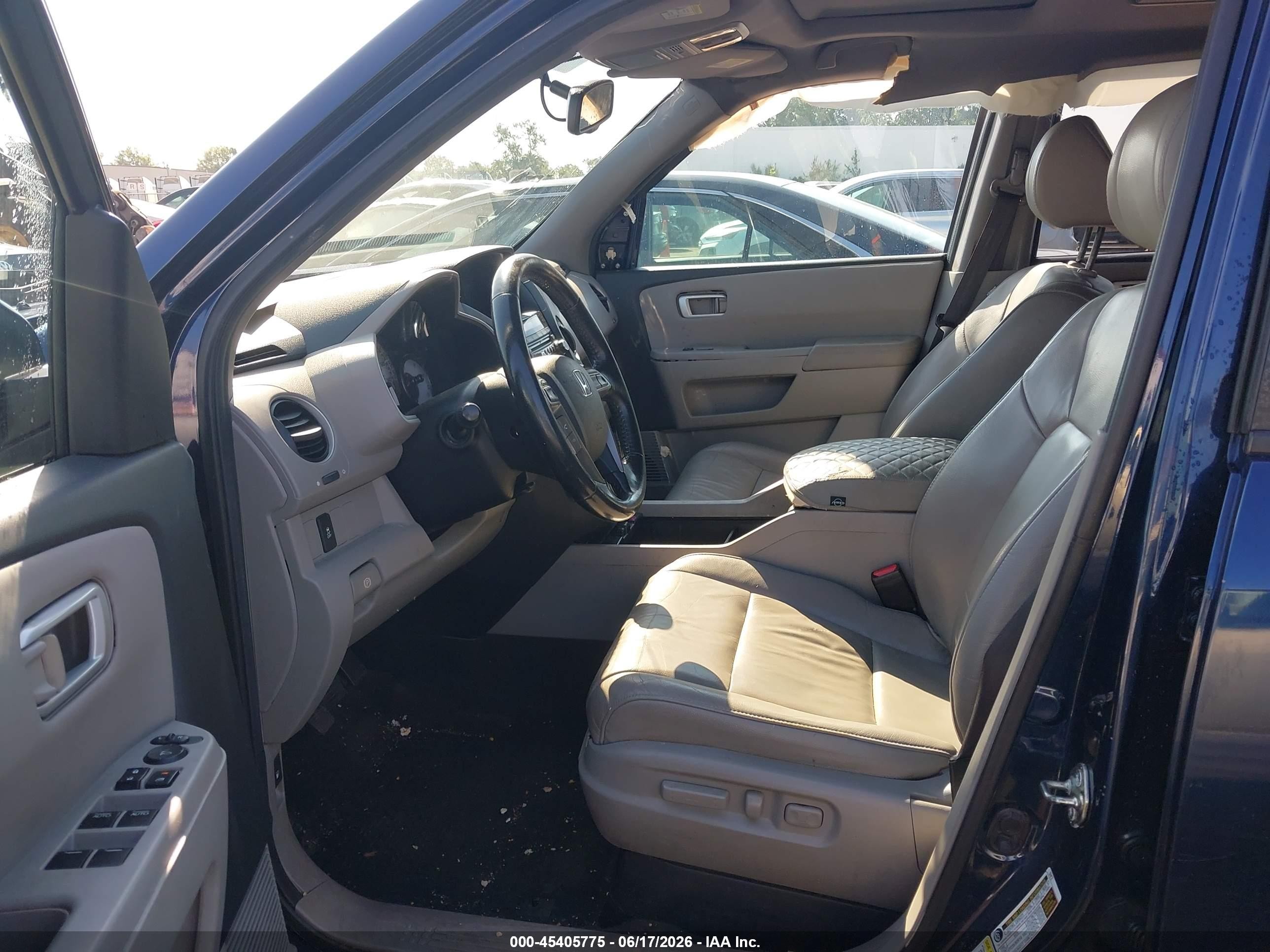 2014 Honda Pilot Ex-l Blue vin: 5FNYF4H62EB005503