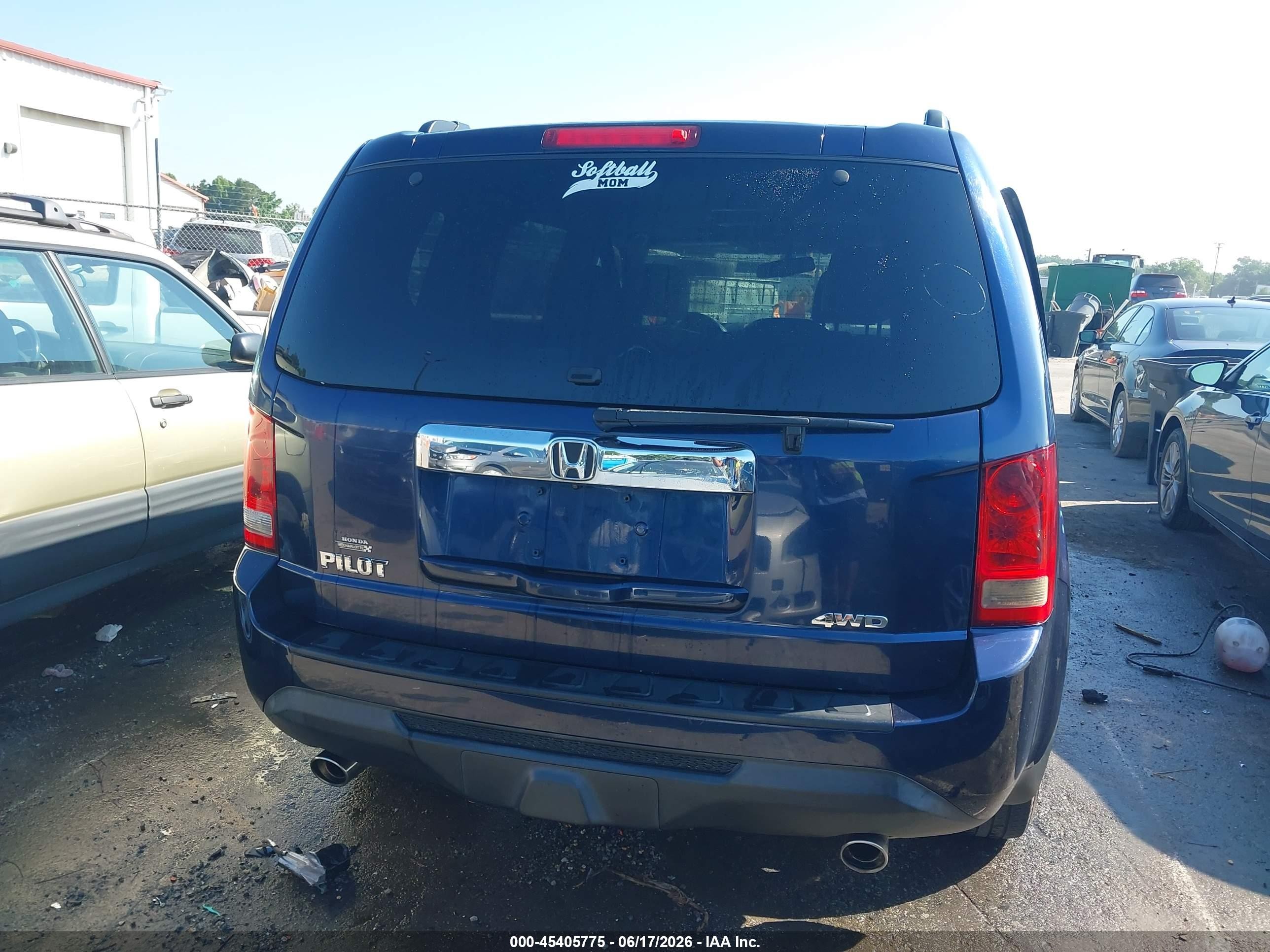 2014 Honda Pilot Ex-l Blue vin: 5FNYF4H62EB005503