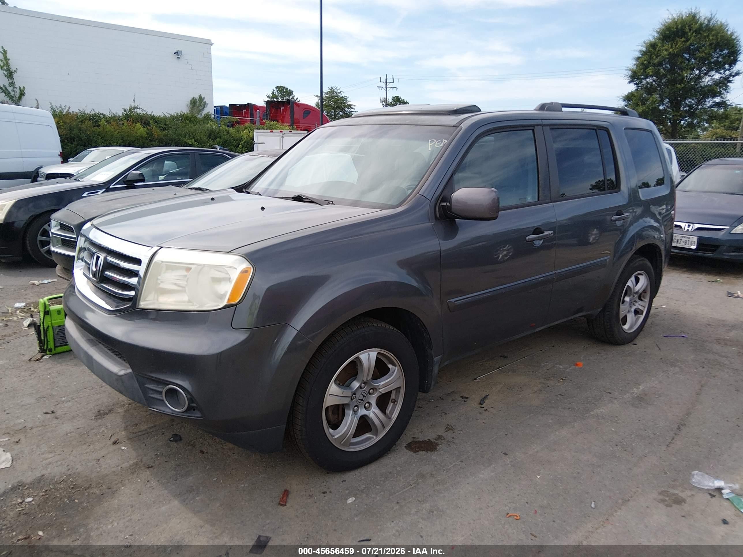 2012 Honda Pilot Ex-l Gray vin: 5FNYF4H63CB075167