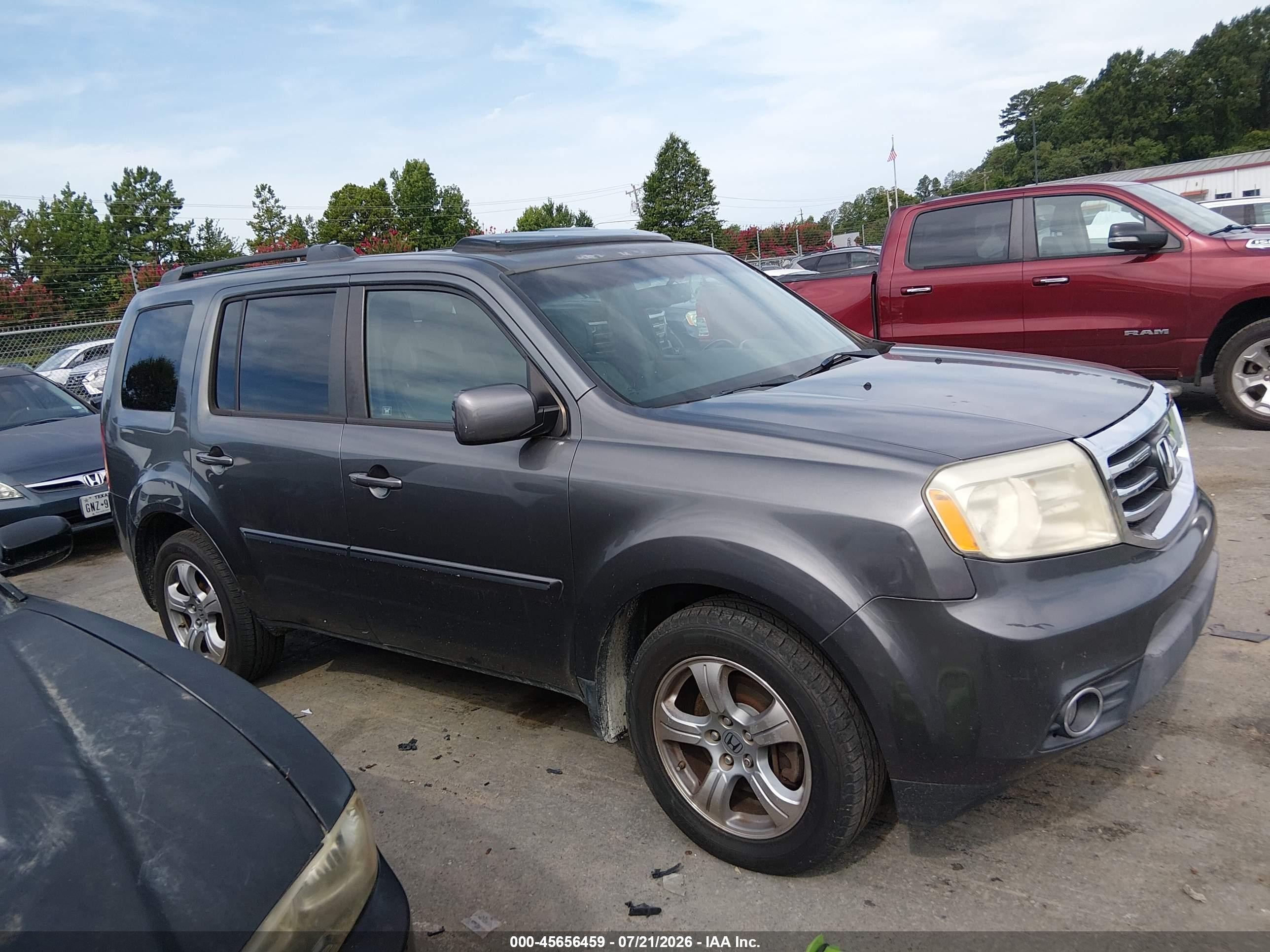 2012 Honda Pilot Ex-l Gray vin: 5FNYF4H63CB075167