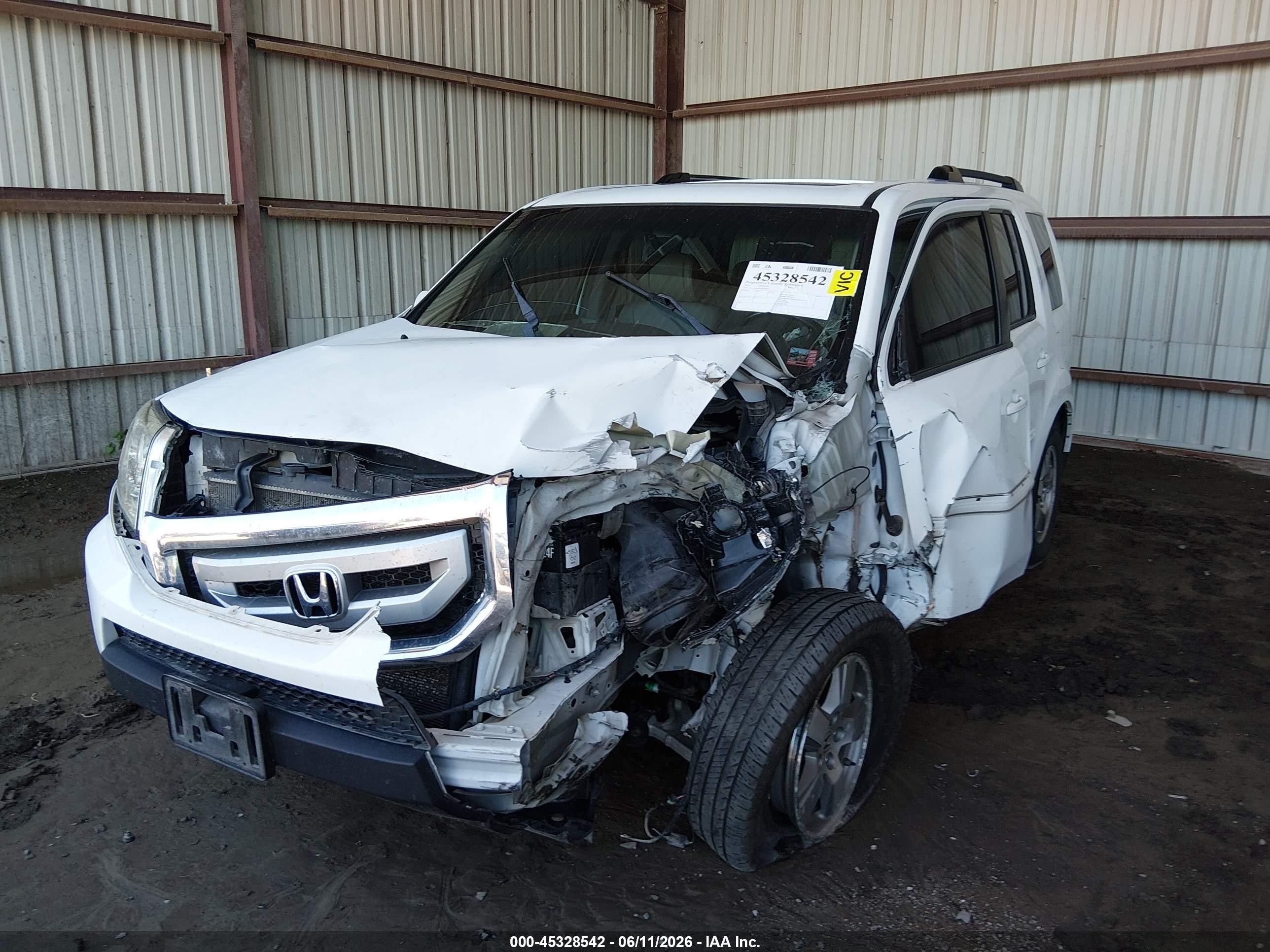 2010 Honda Pilot Ex-l White vin: 5FNYF4H64AB028663