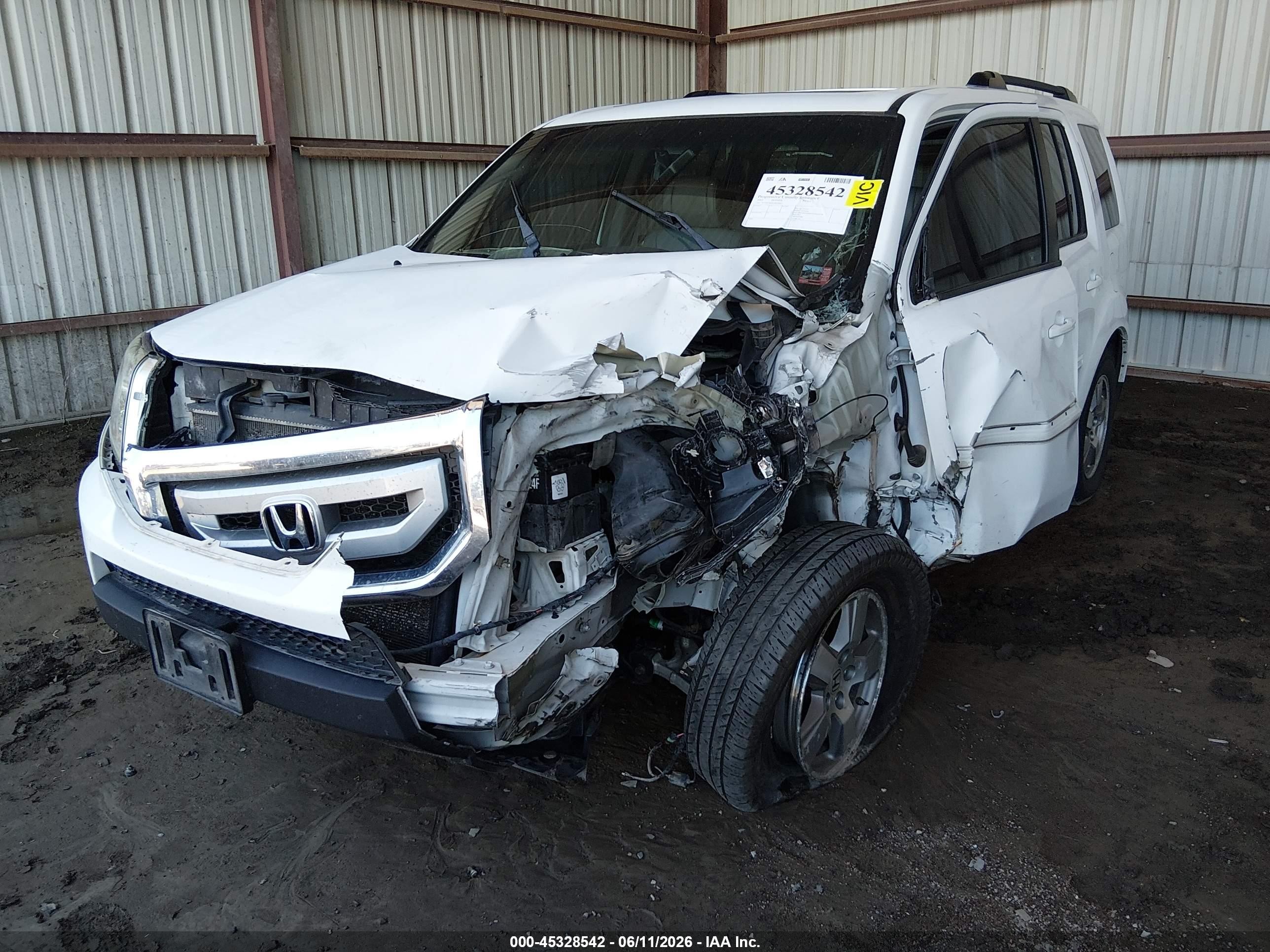 2010 Honda Pilot Ex-l White vin: 5FNYF4H64AB028663