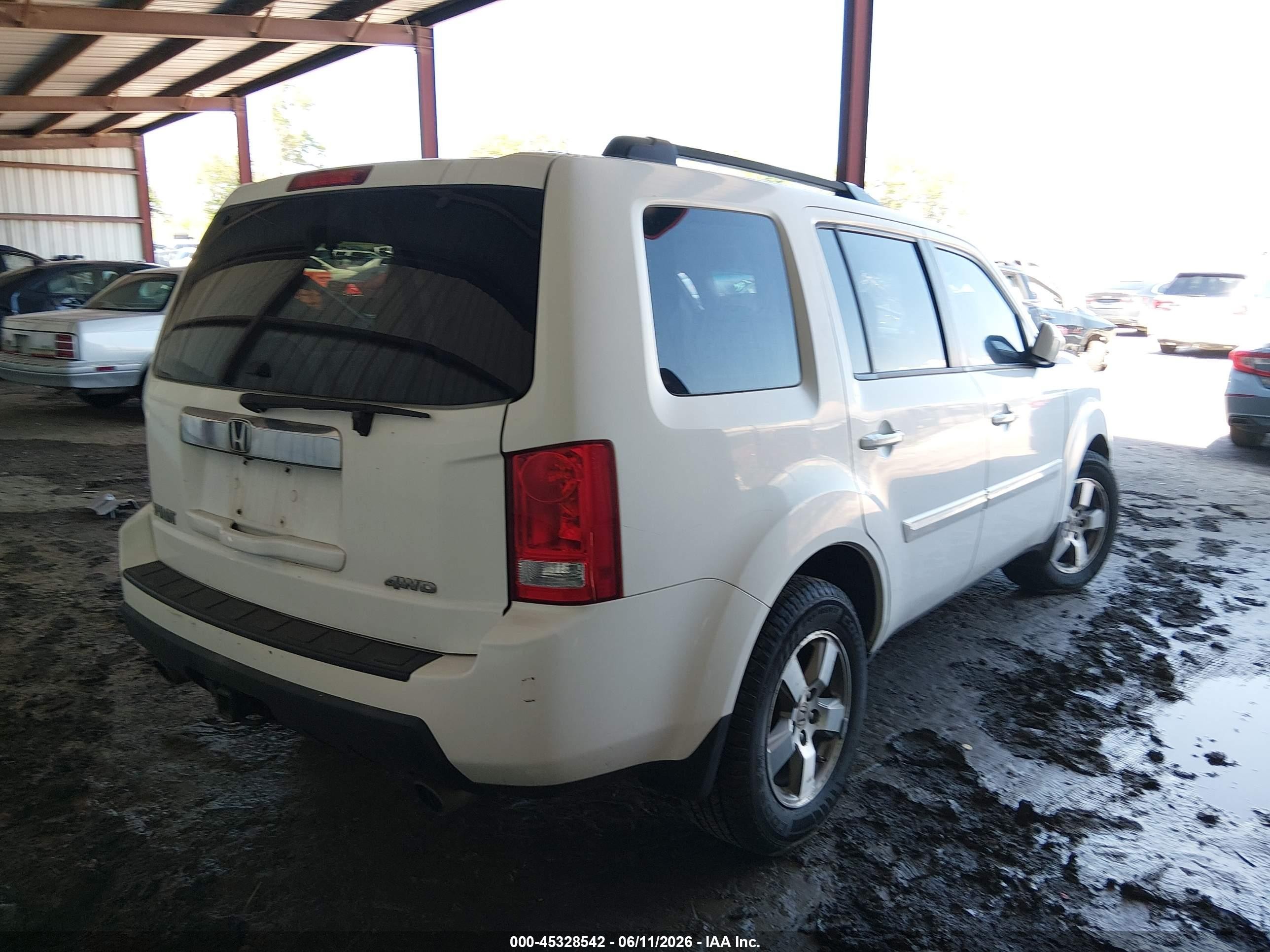 2010 Honda Pilot Ex-l White vin: 5FNYF4H64AB028663