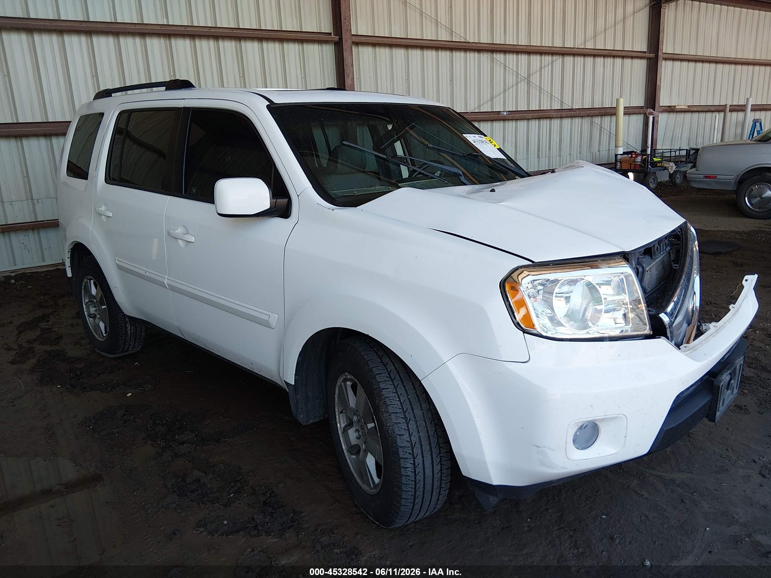 2010 Honda Pilot Ex-l White vin: 5FNYF4H64AB028663