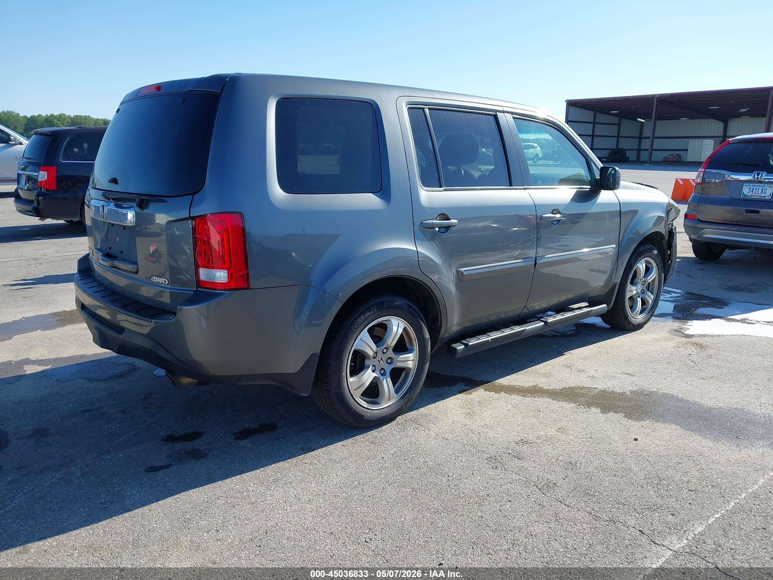 2012 Honda Pilot Ex-l Gray vin: 5FNYF4H65CB053591