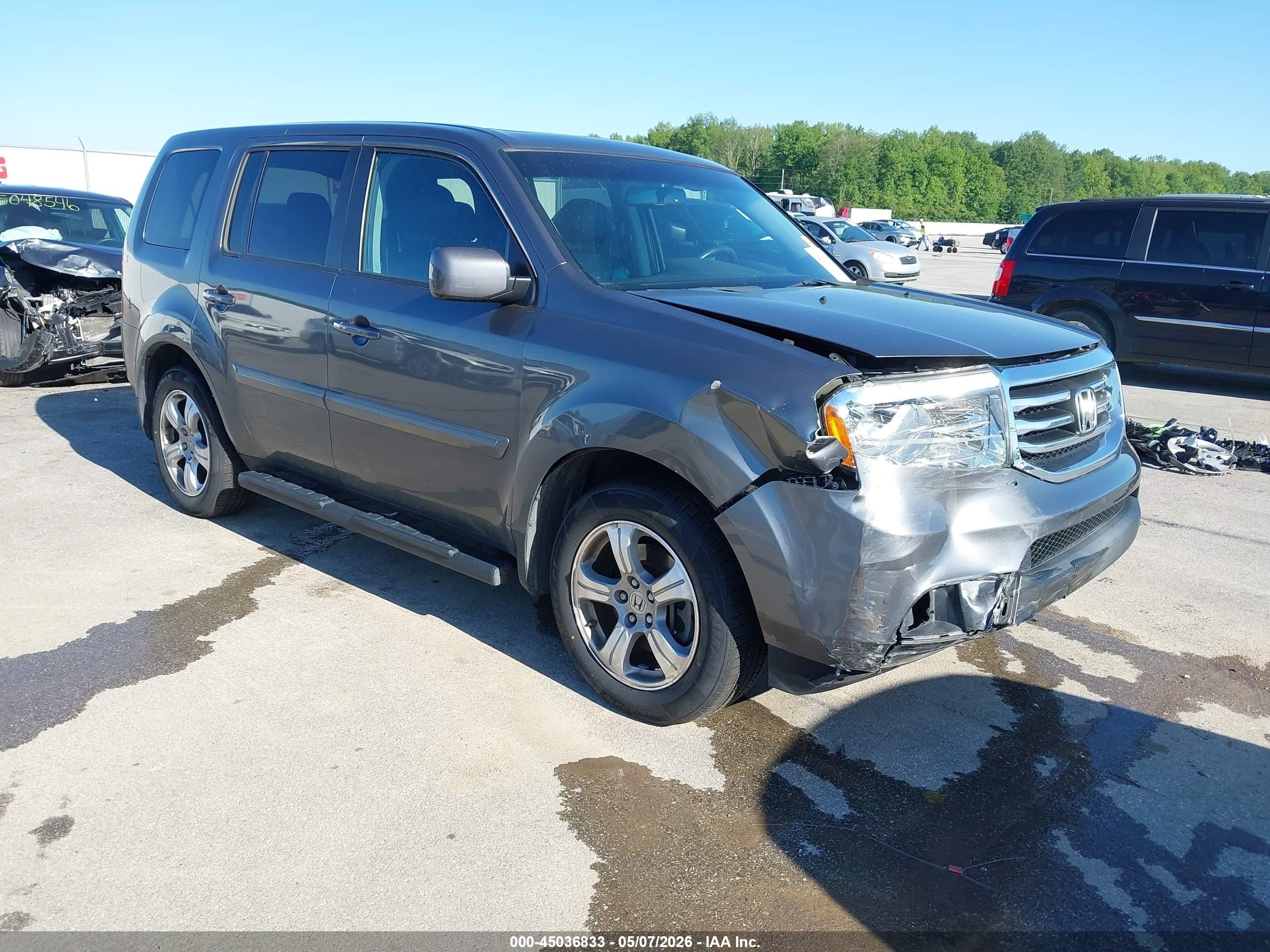 2012 Honda Pilot Ex-l Gray vin: 5FNYF4H65CB053591
