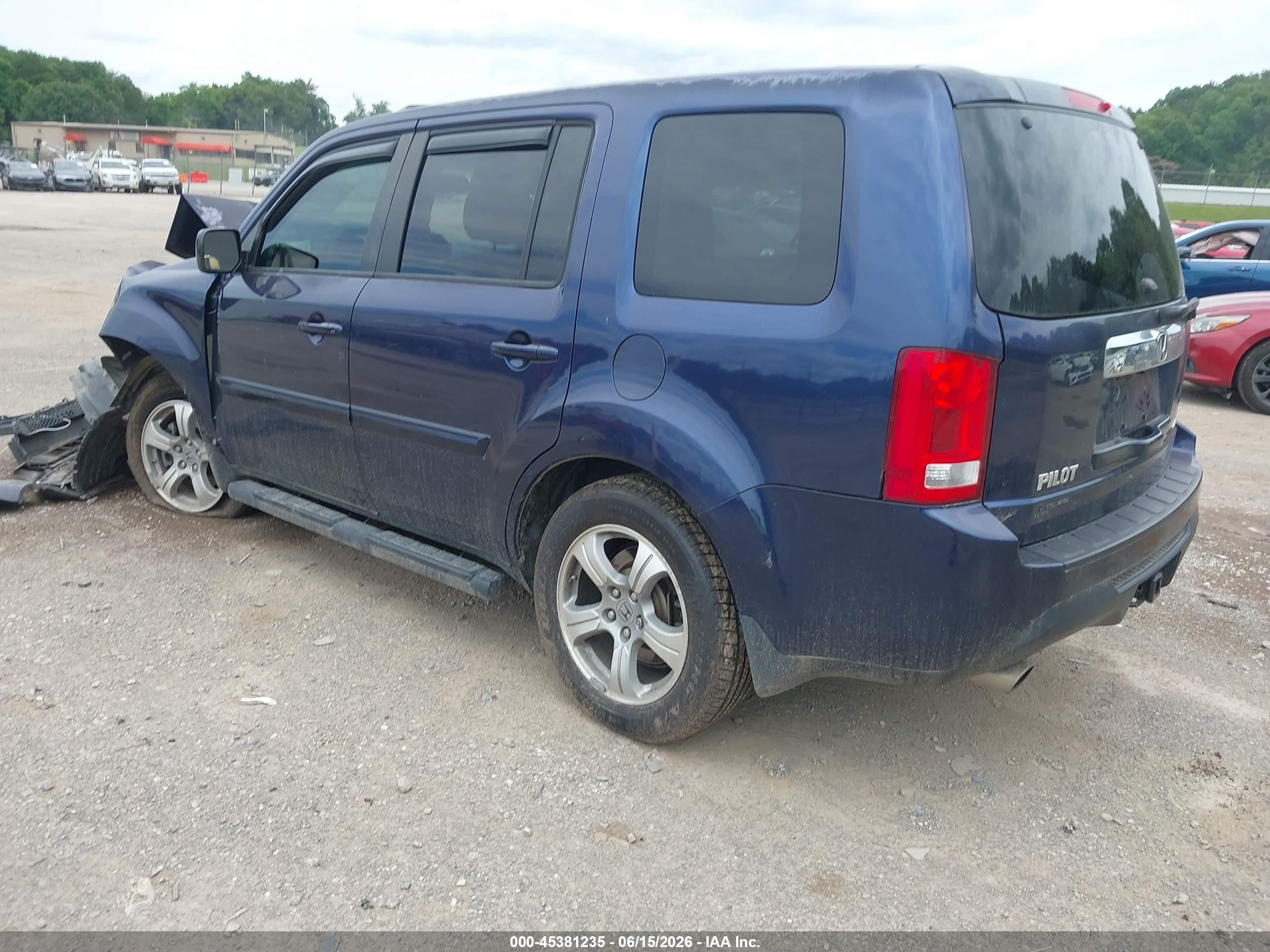 2013 Honda Pilot Ex-l Blue vin: 5FNYF4H65DB011987