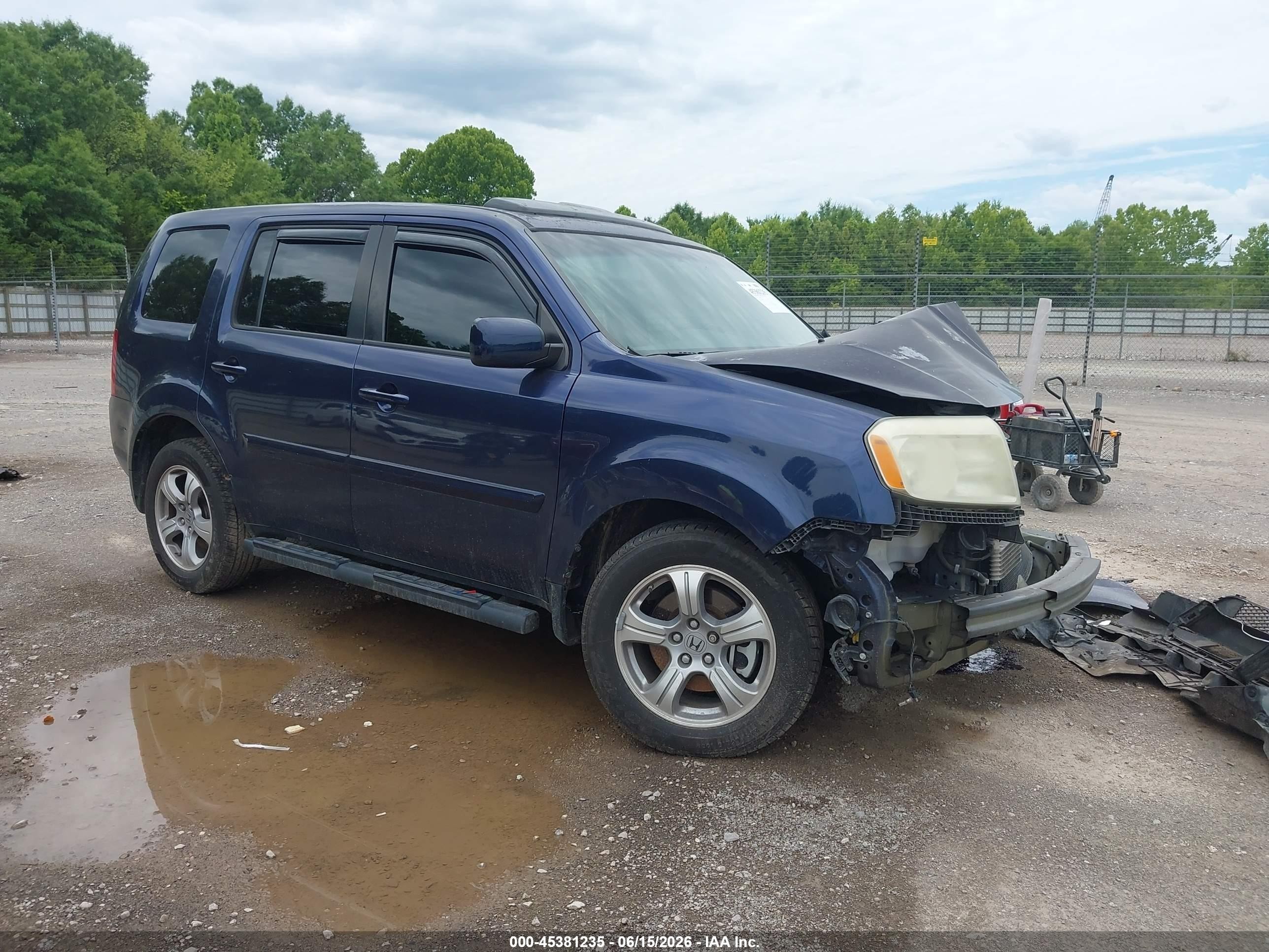 2013 Honda Pilot Ex-l Blue vin: 5FNYF4H65DB011987