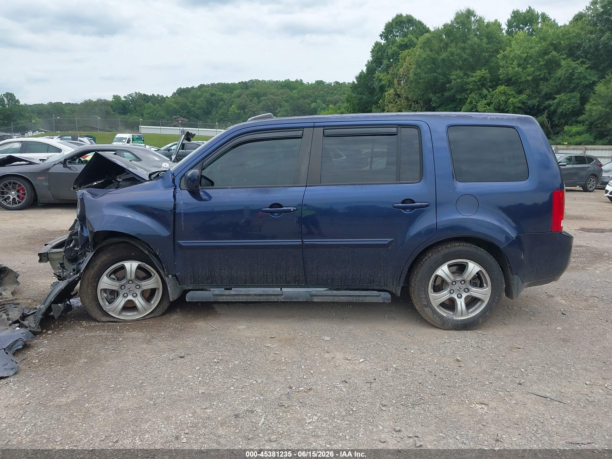 2013 Honda Pilot Ex-l Blue vin: 5FNYF4H65DB011987