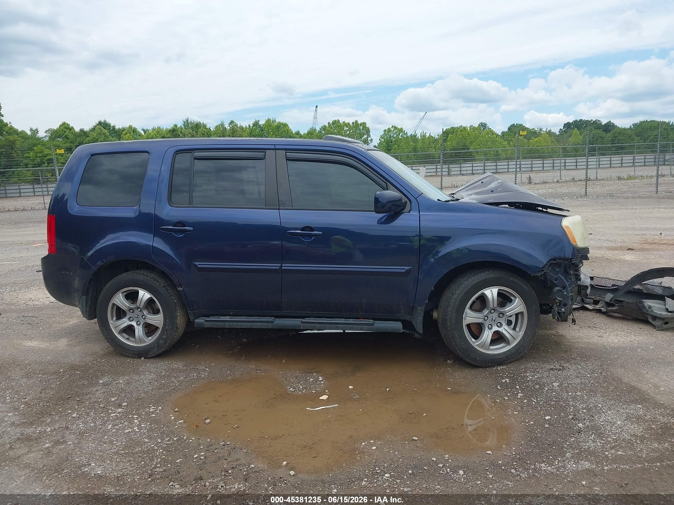 2013 Honda Pilot Ex-l Blue vin: 5FNYF4H65DB011987
