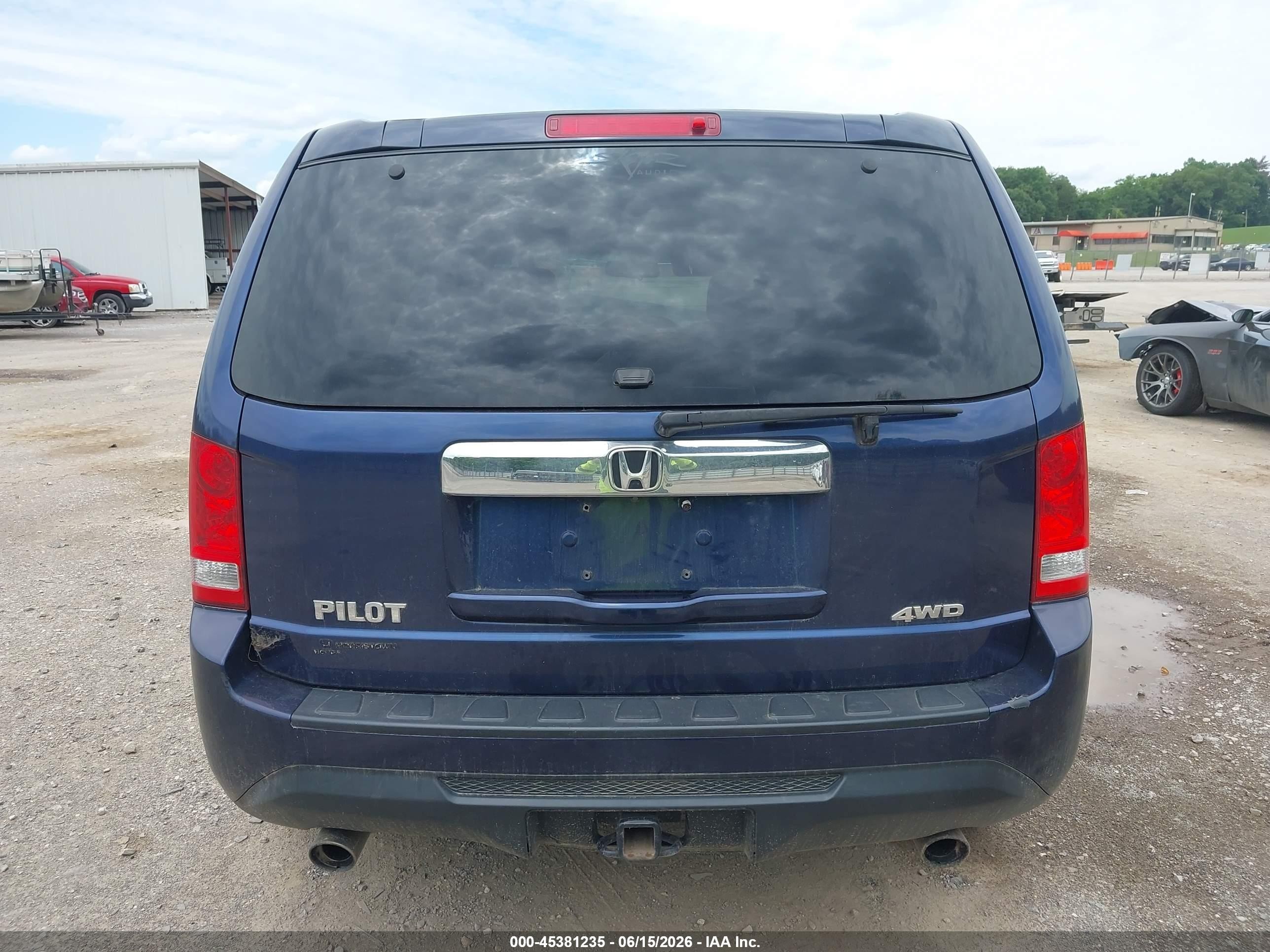 2013 Honda Pilot Ex-l Blue vin: 5FNYF4H65DB011987