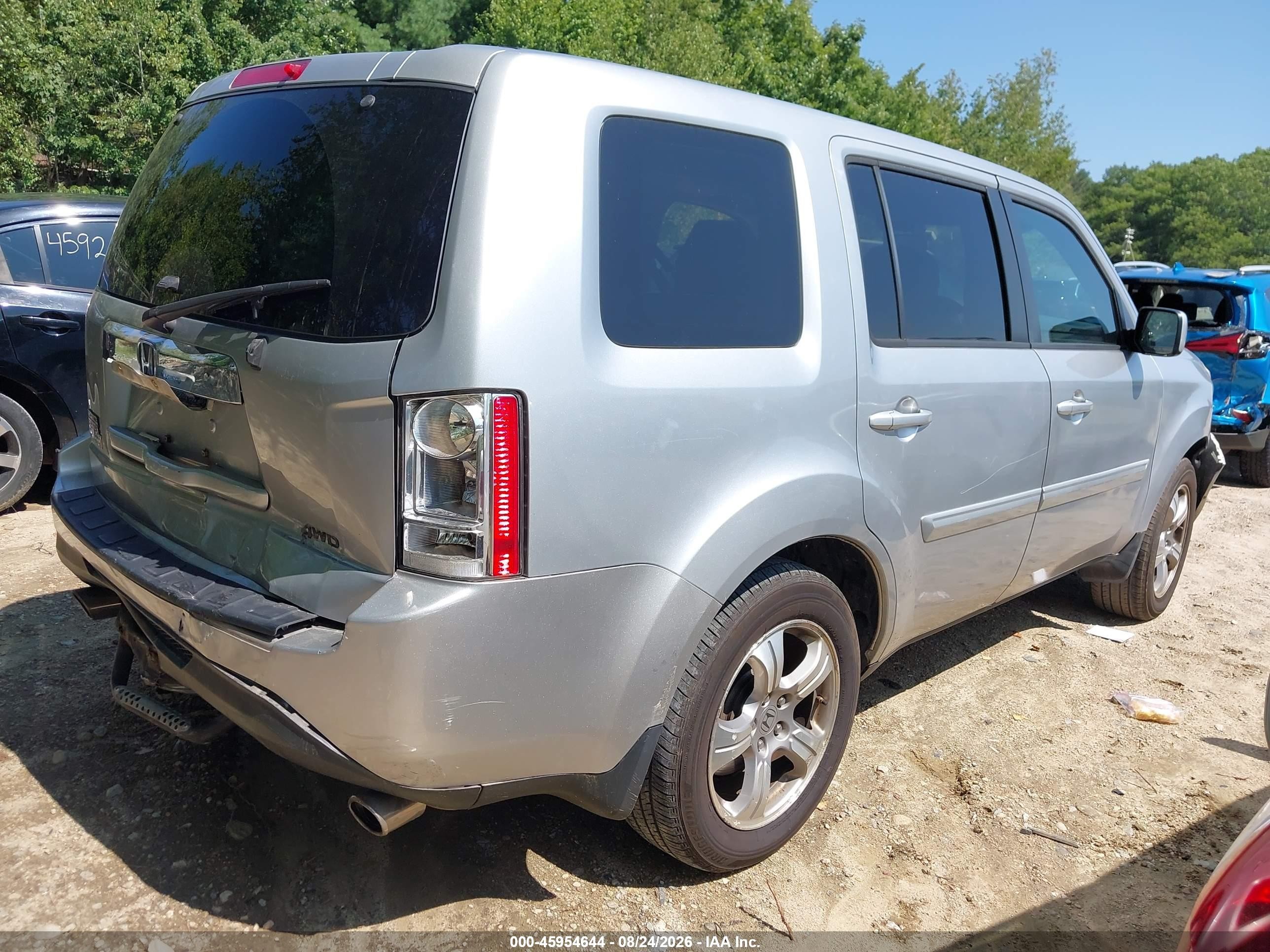 2013 Honda Pilot Ex-l Silver vin: 5FNYF4H65DB018776