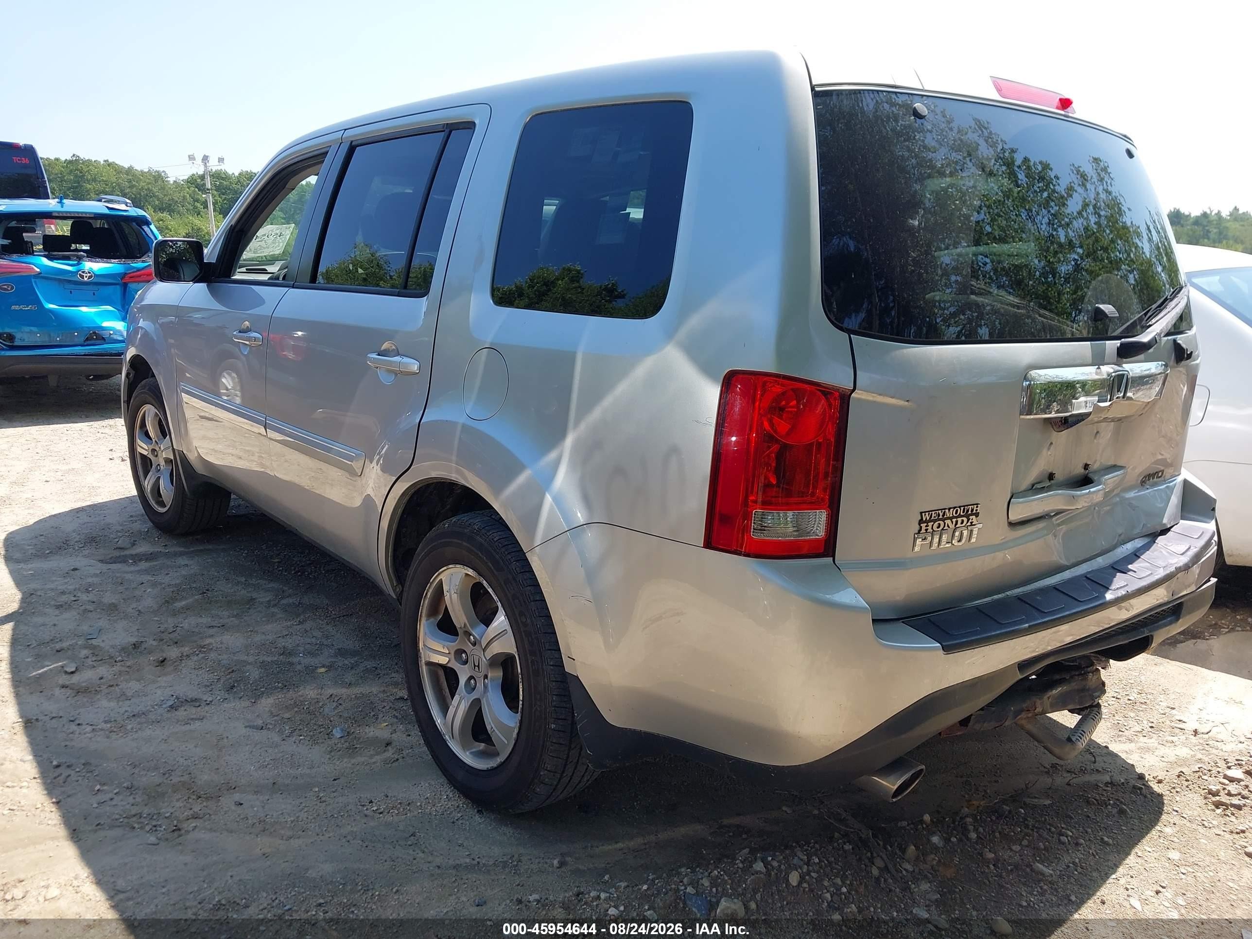 2013 Honda Pilot Ex-l Silver vin: 5FNYF4H65DB018776