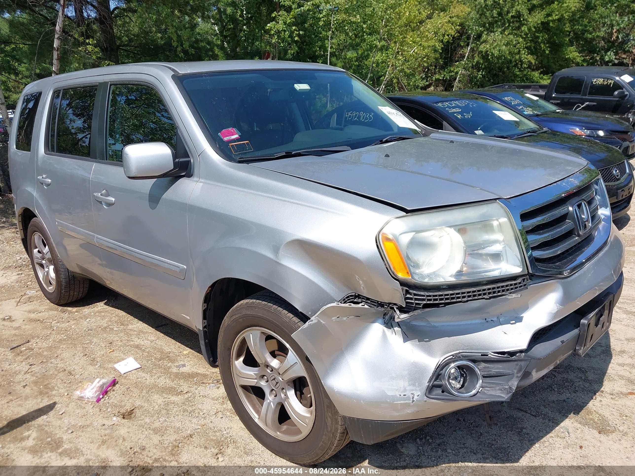 2013 Honda Pilot Ex-l Silver vin: 5FNYF4H65DB018776
