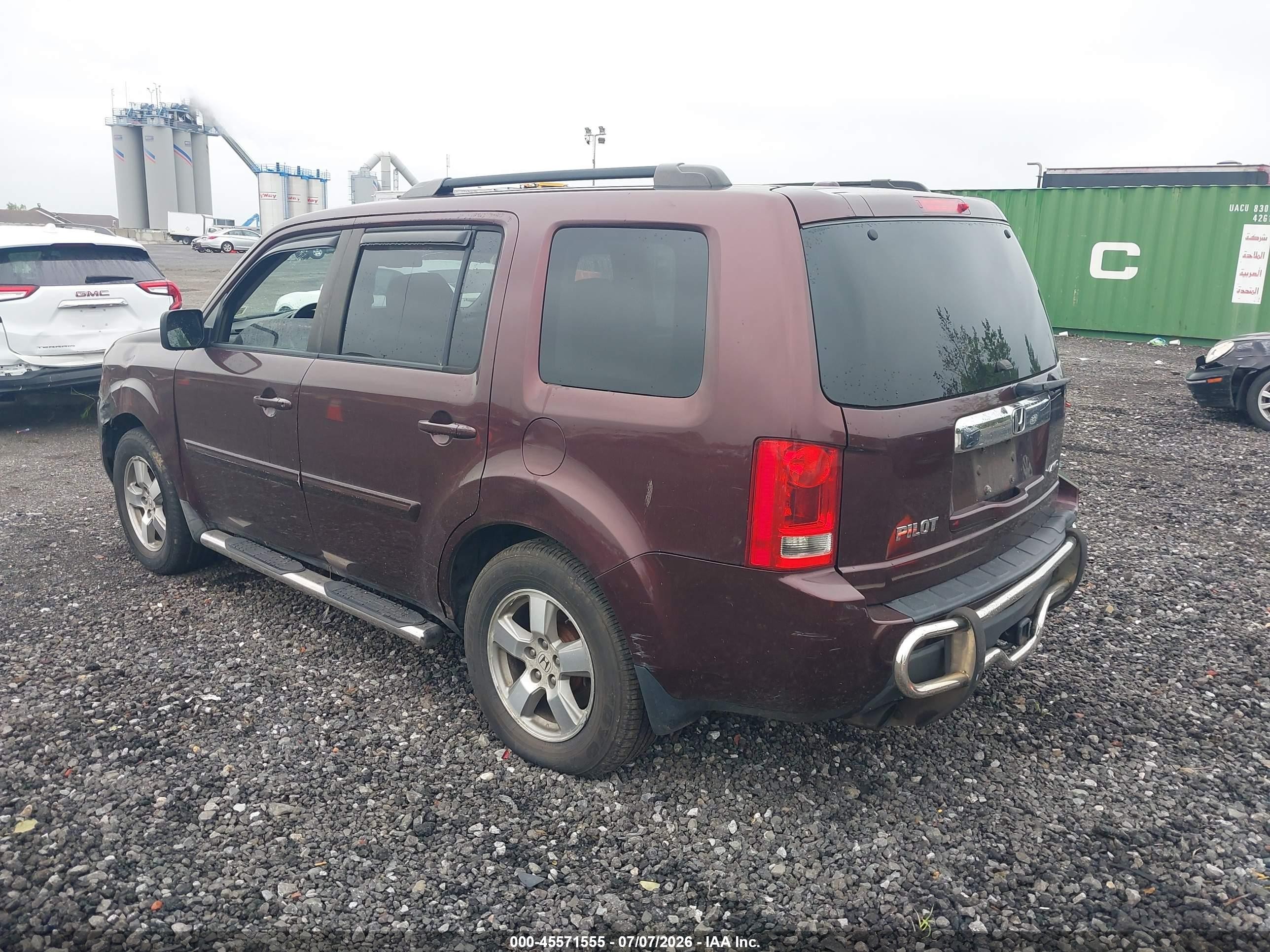 2010 Honda Pilot Ex-l Burgundy vin: 5FNYF4H66AB013825