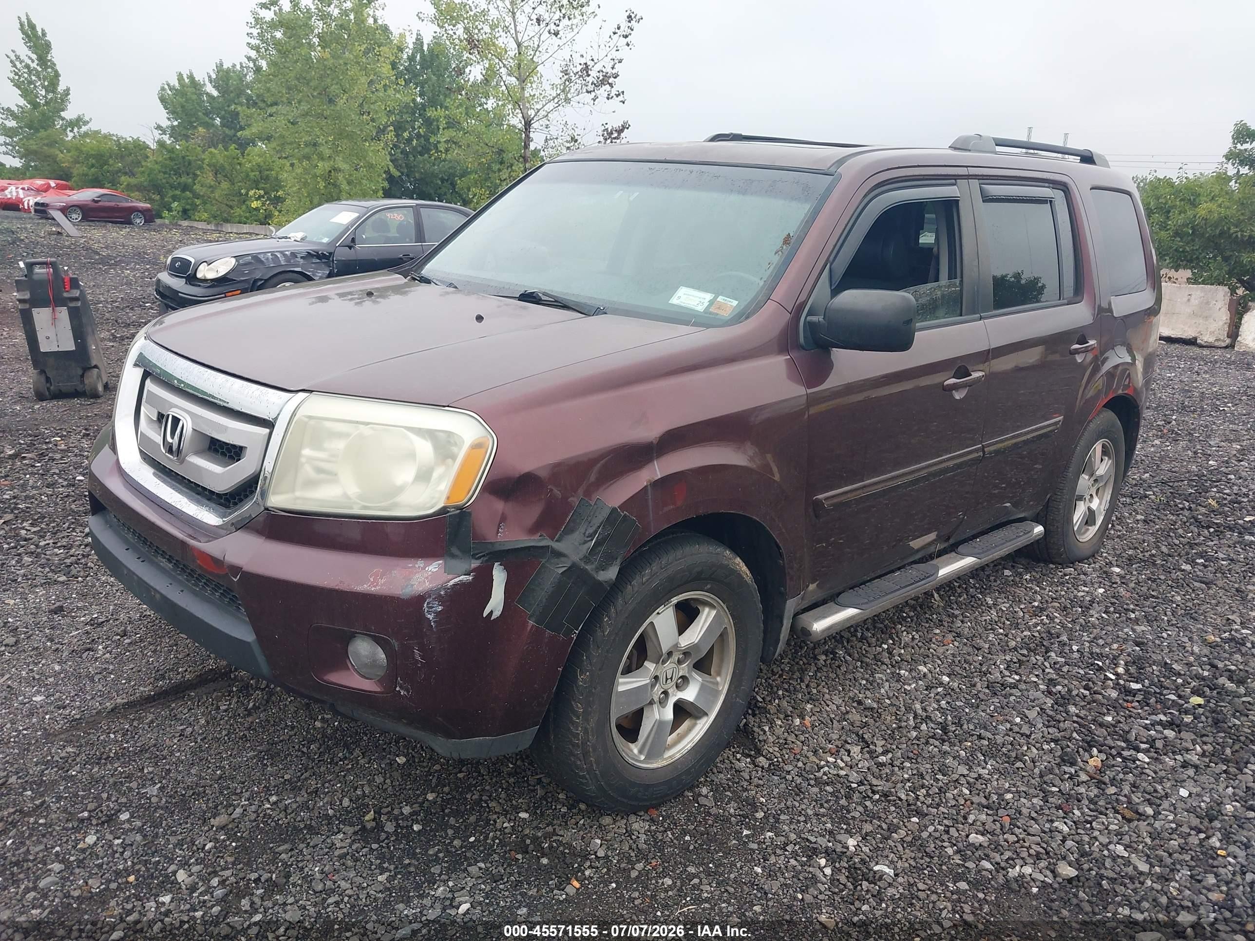 2010 Honda Pilot Ex-l Burgundy vin: 5FNYF4H66AB013825