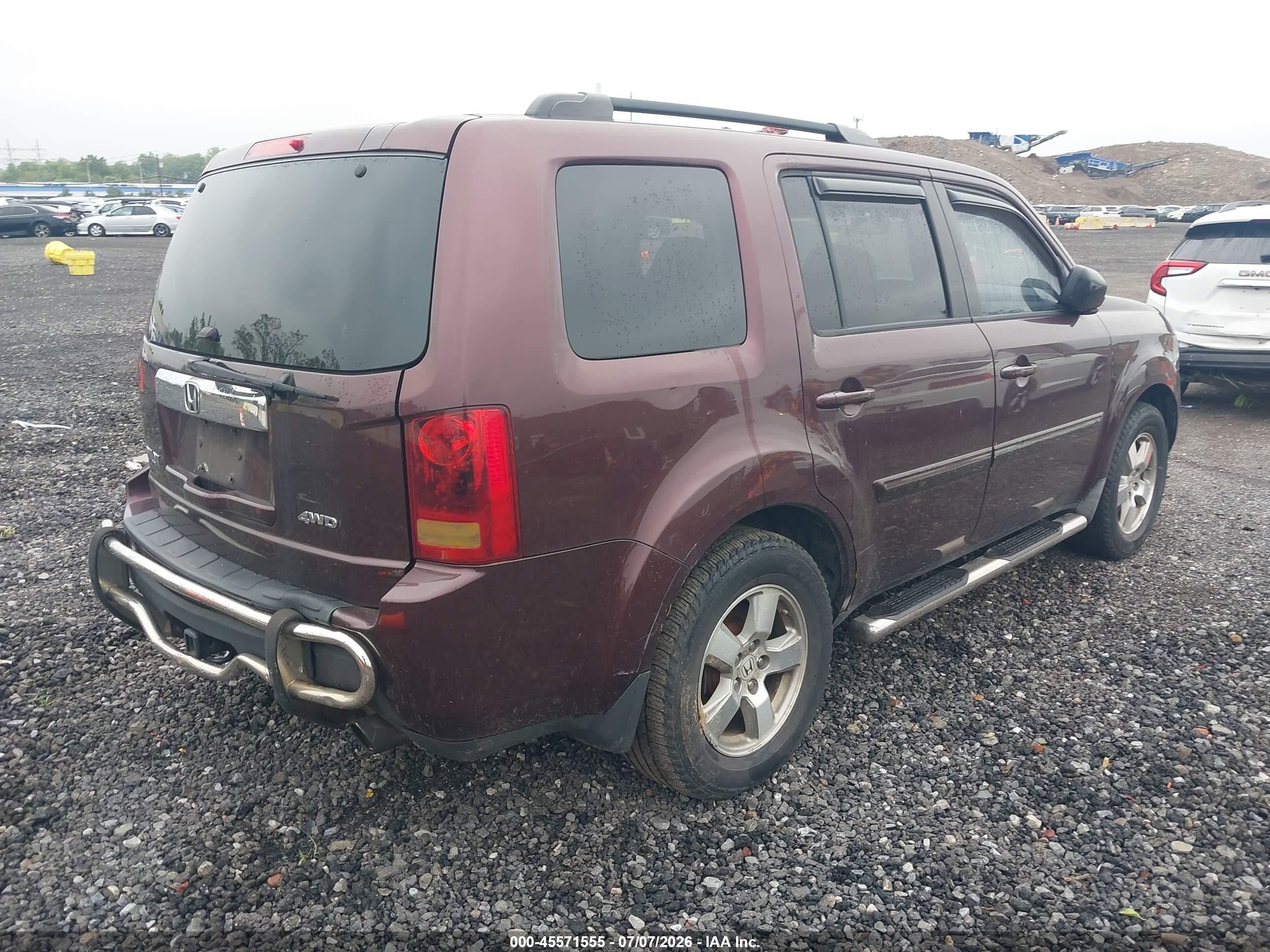 2010 Honda Pilot Ex-l Burgundy vin: 5FNYF4H66AB013825