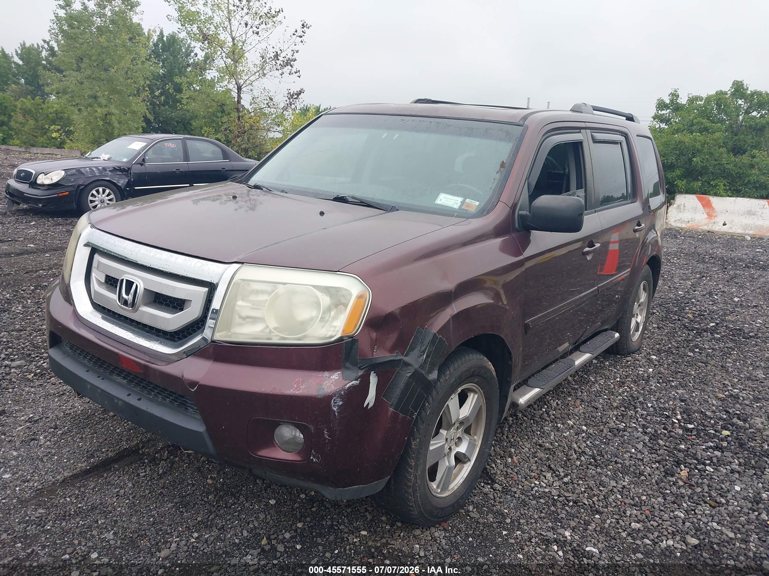 2010 Honda Pilot Ex-l Burgundy vin: 5FNYF4H66AB013825
