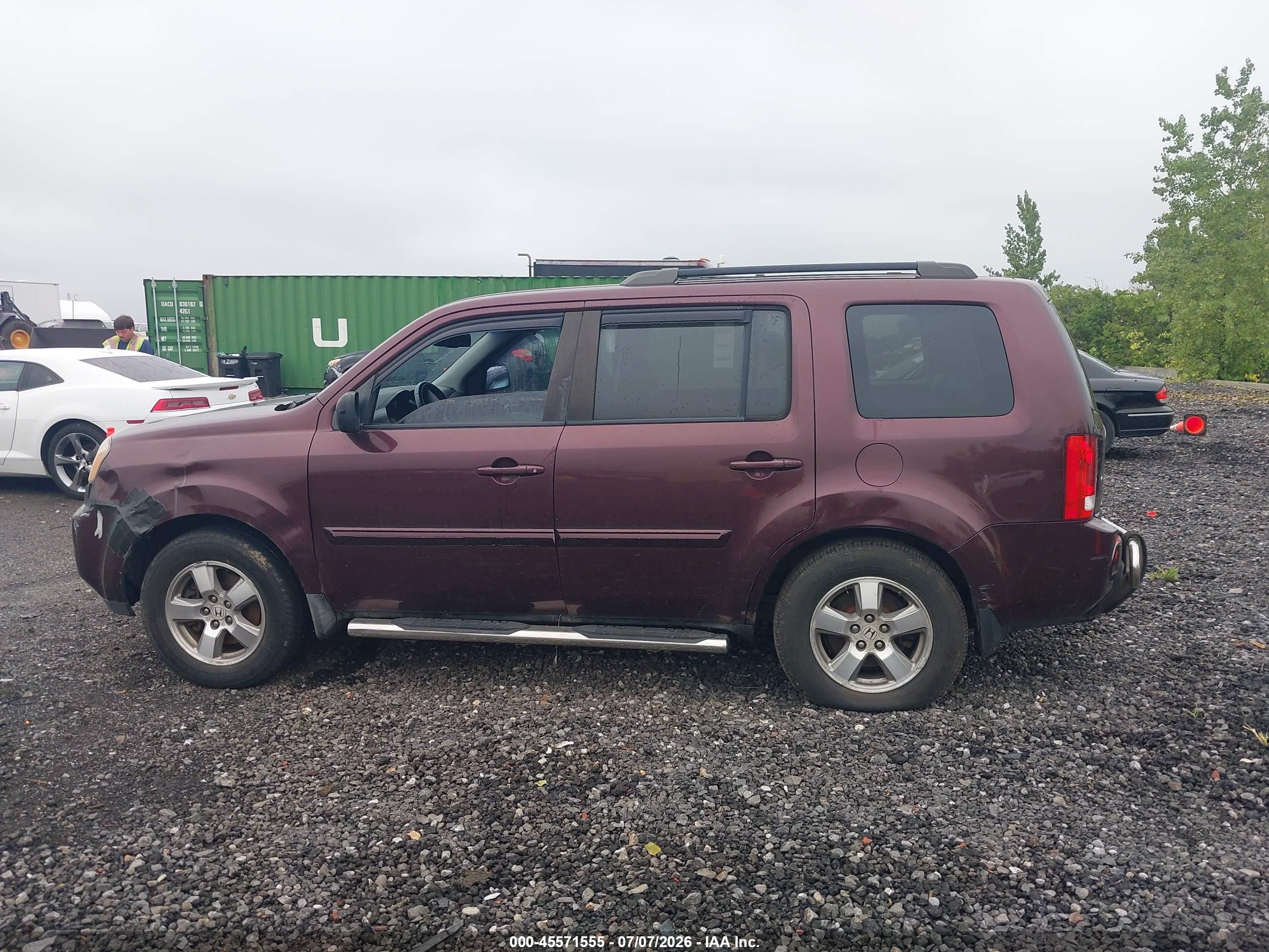 2010 Honda Pilot Ex-l Burgundy vin: 5FNYF4H66AB013825