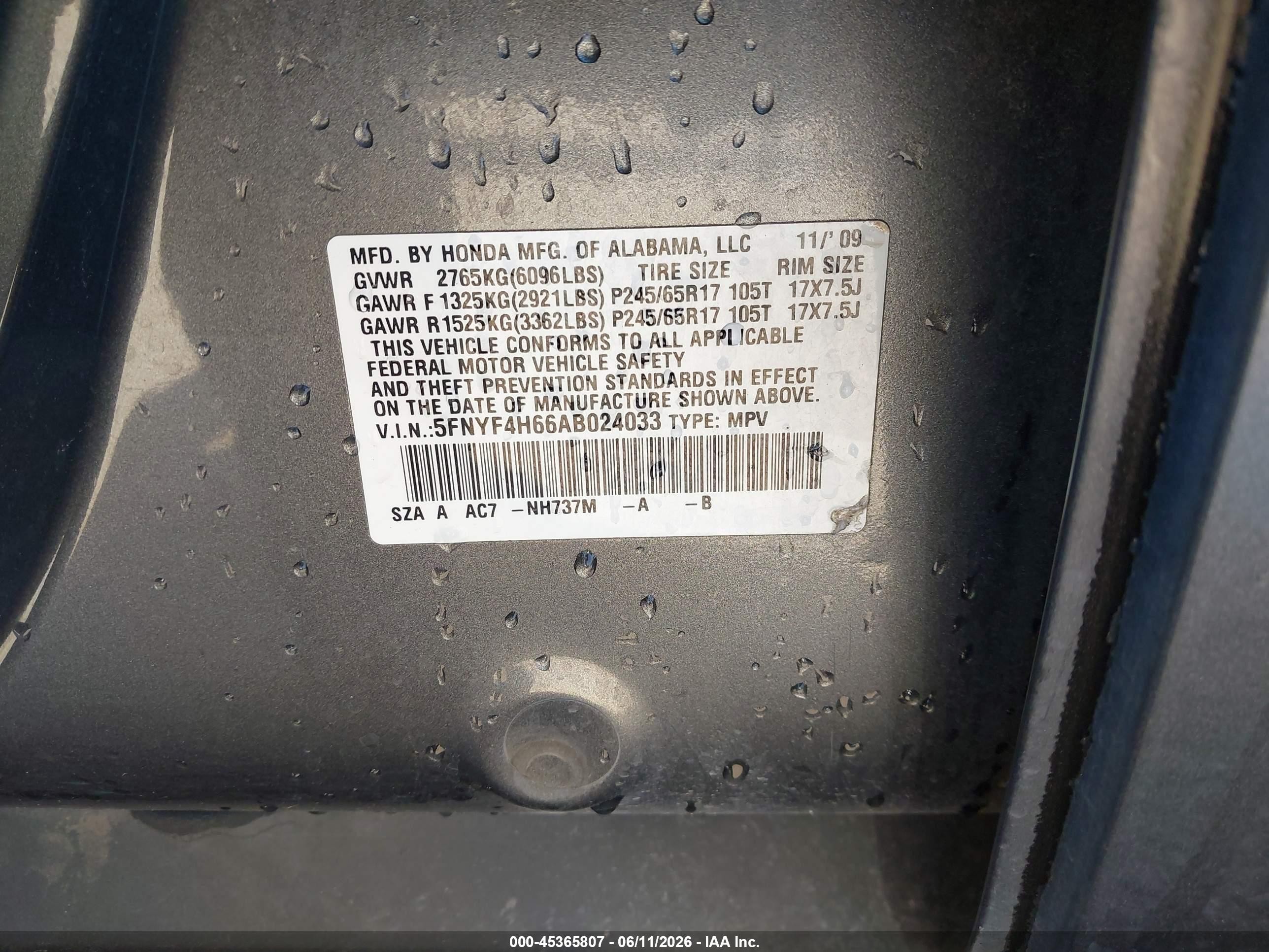 2010 Honda Pilot Ex-l Gray vin: 5FNYF4H66AB024033