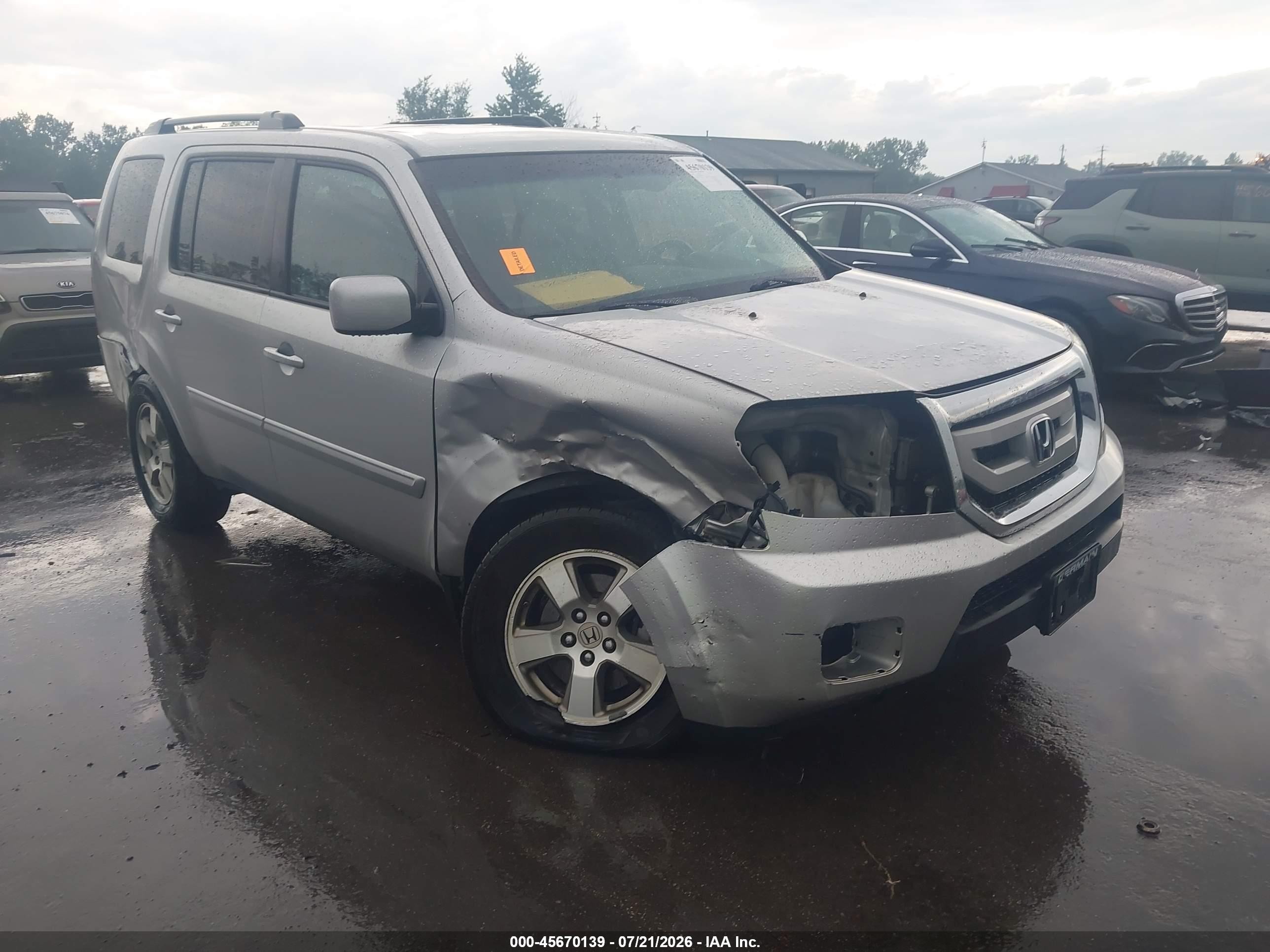 2011 Honda Pilot Ex-l Silver vin: 5FNYF4H66BB072052