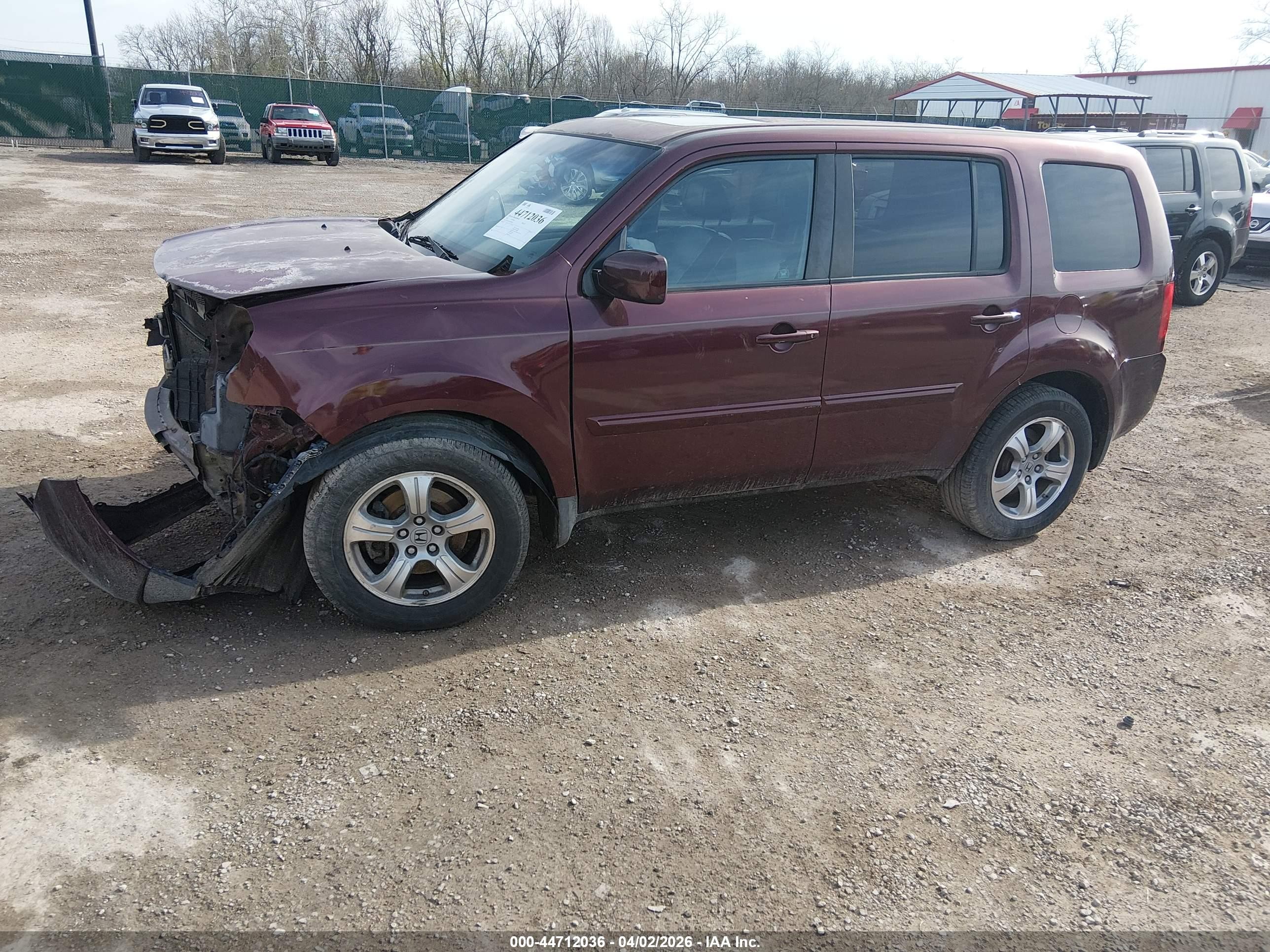 2012 Honda Pilot Ex-l Темно-бордовый vin: 5FNYF4H66CB045838