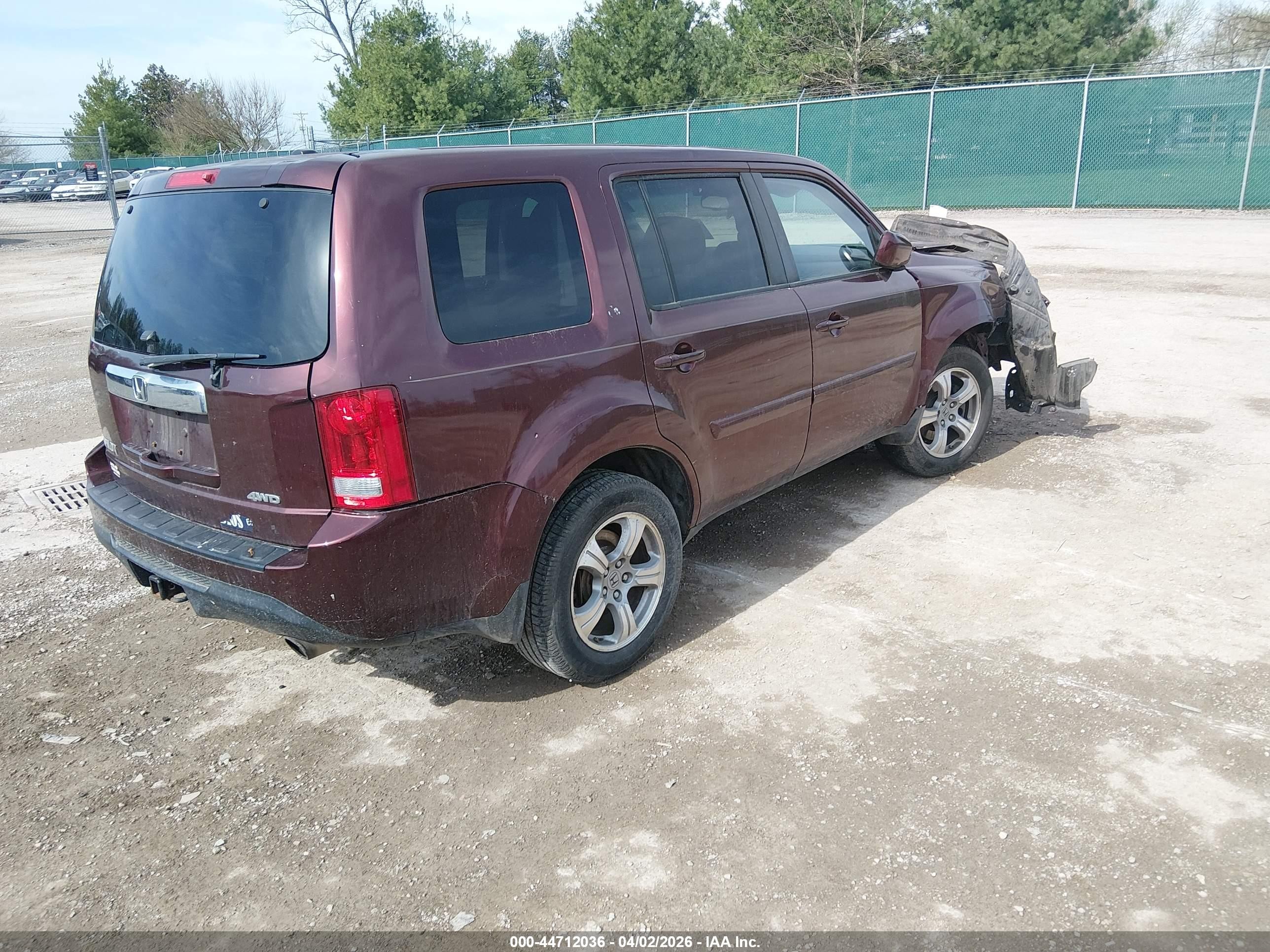 2012 Honda Pilot Ex-l Темно-бордовый vin: 5FNYF4H66CB045838