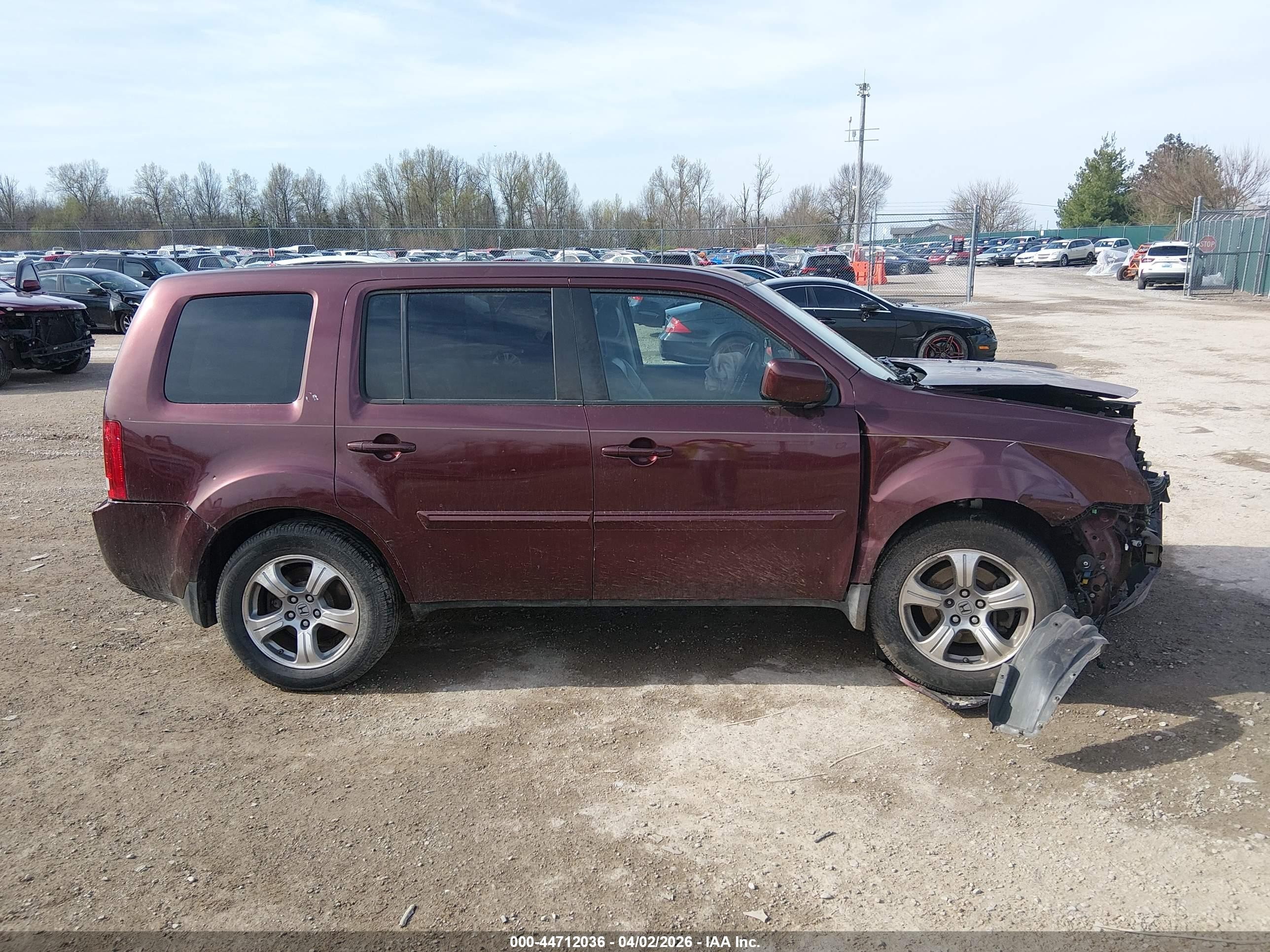 2012 Honda Pilot Ex-l Темно-бордовый vin: 5FNYF4H66CB045838