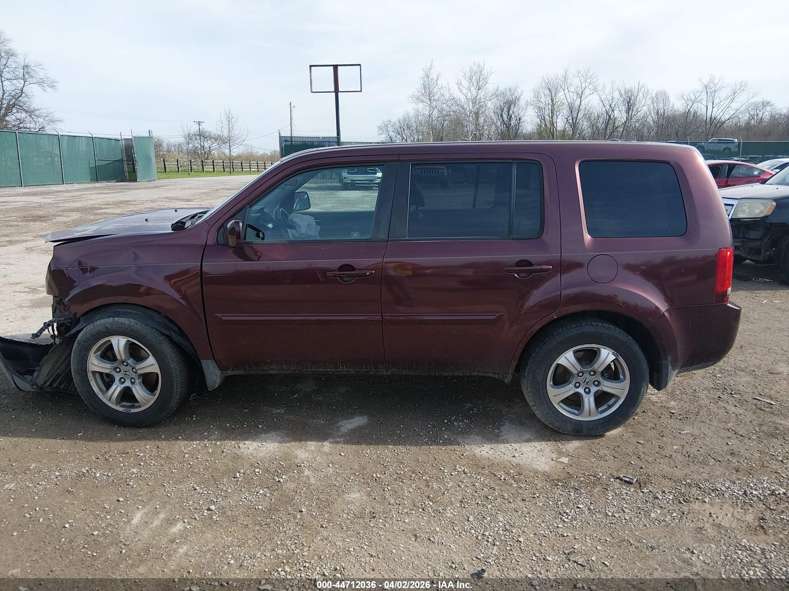 2012 Honda Pilot Ex-l Темно-бордовый vin: 5FNYF4H66CB045838