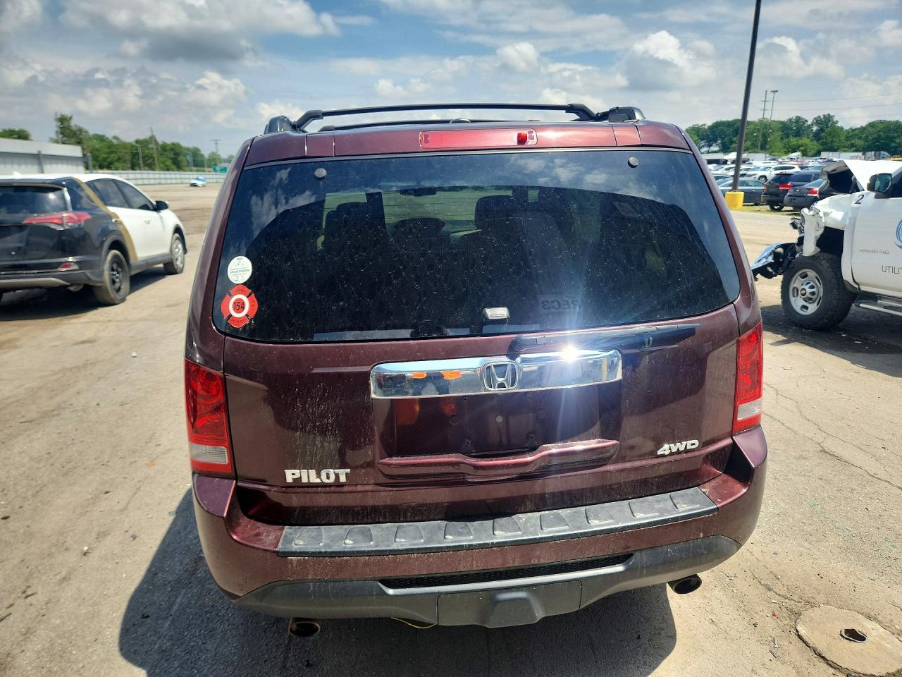 2012 Honda Pilot Exl Burgundy vin: 5FNYF4H66CB074434