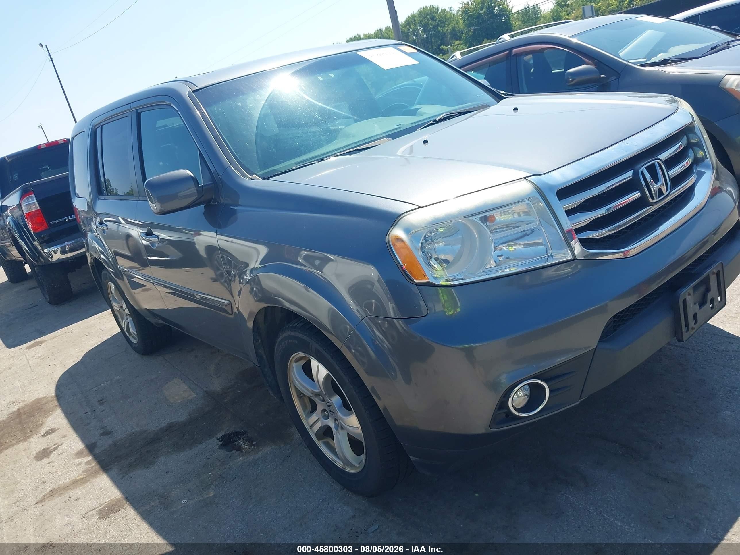 2013 Honda Pilot Ex-l Gray vin: 5FNYF4H66DB009553