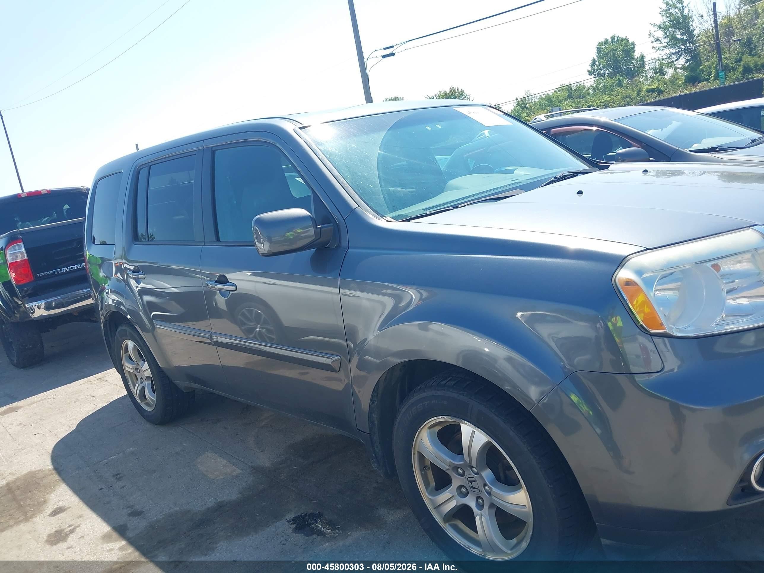 2013 Honda Pilot Ex-l Gray vin: 5FNYF4H66DB009553