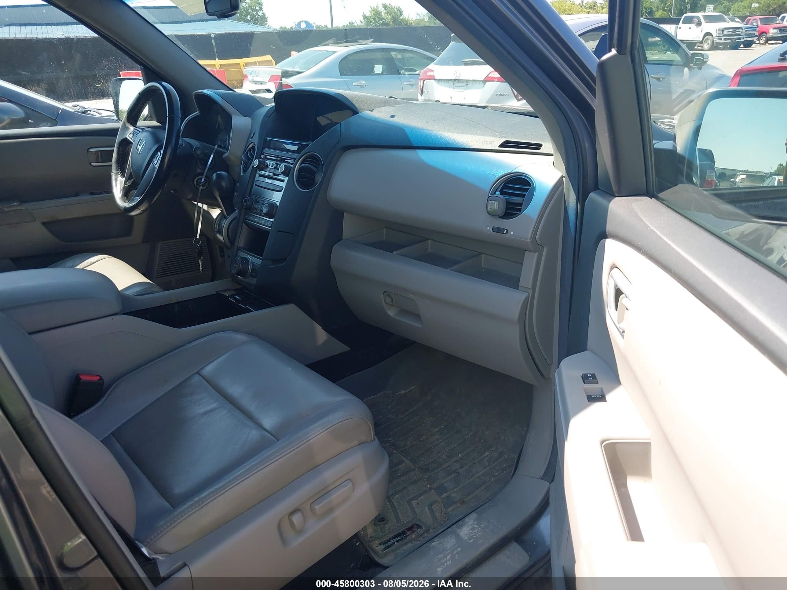 2013 Honda Pilot Ex-l Gray vin: 5FNYF4H66DB009553