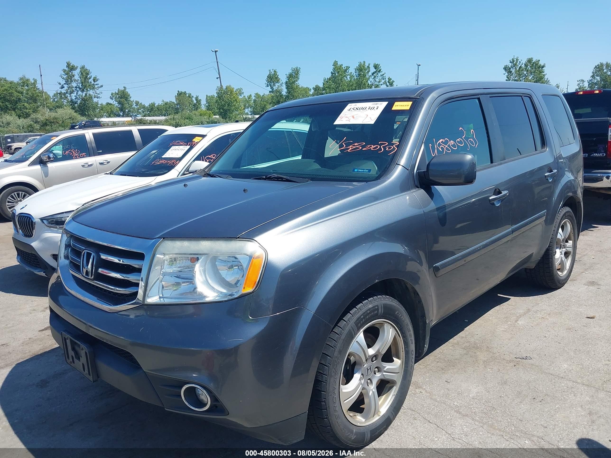 2013 Honda Pilot Ex-l Gray vin: 5FNYF4H66DB009553