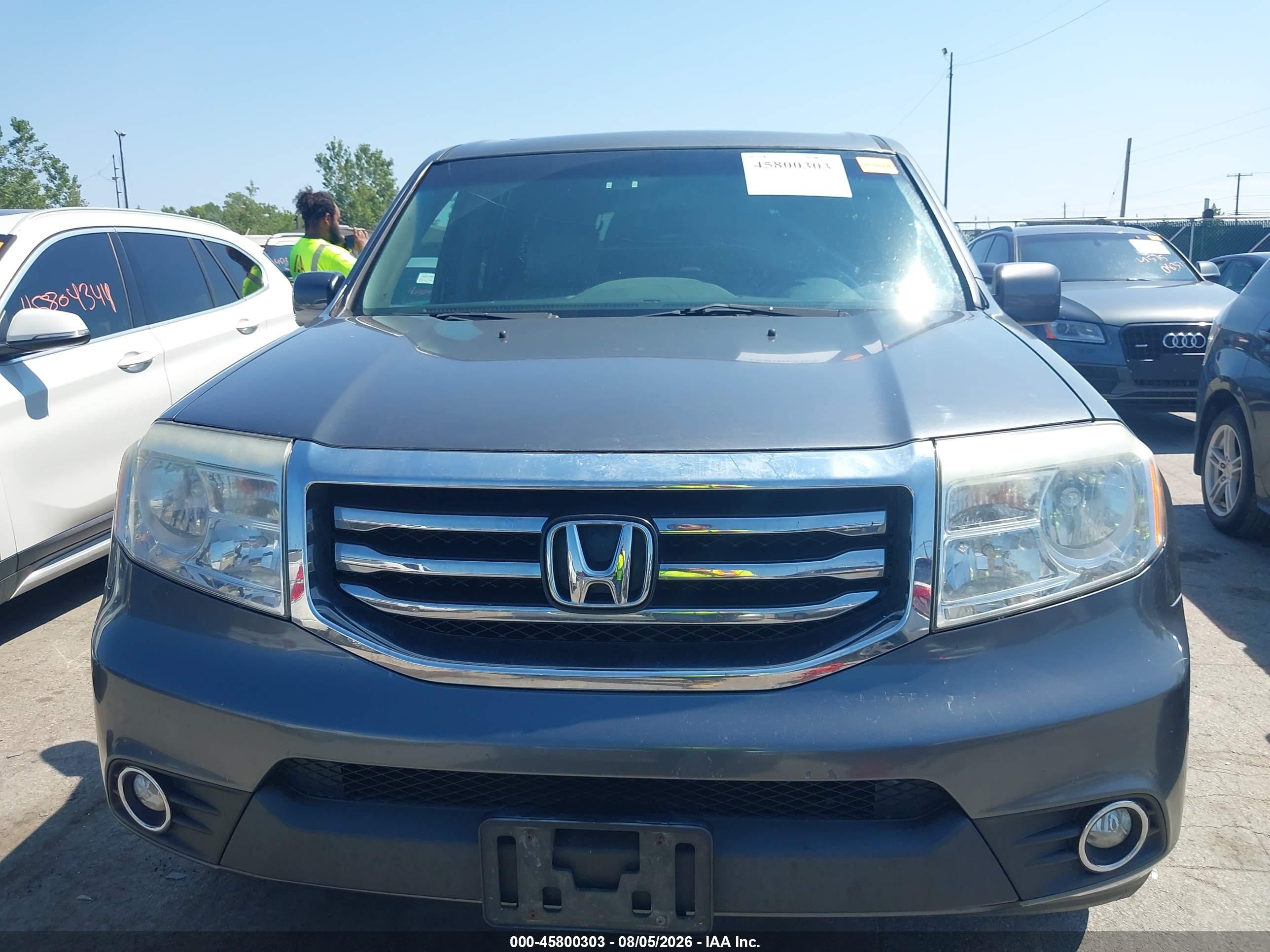 2013 Honda Pilot Ex-l Gray vin: 5FNYF4H66DB009553