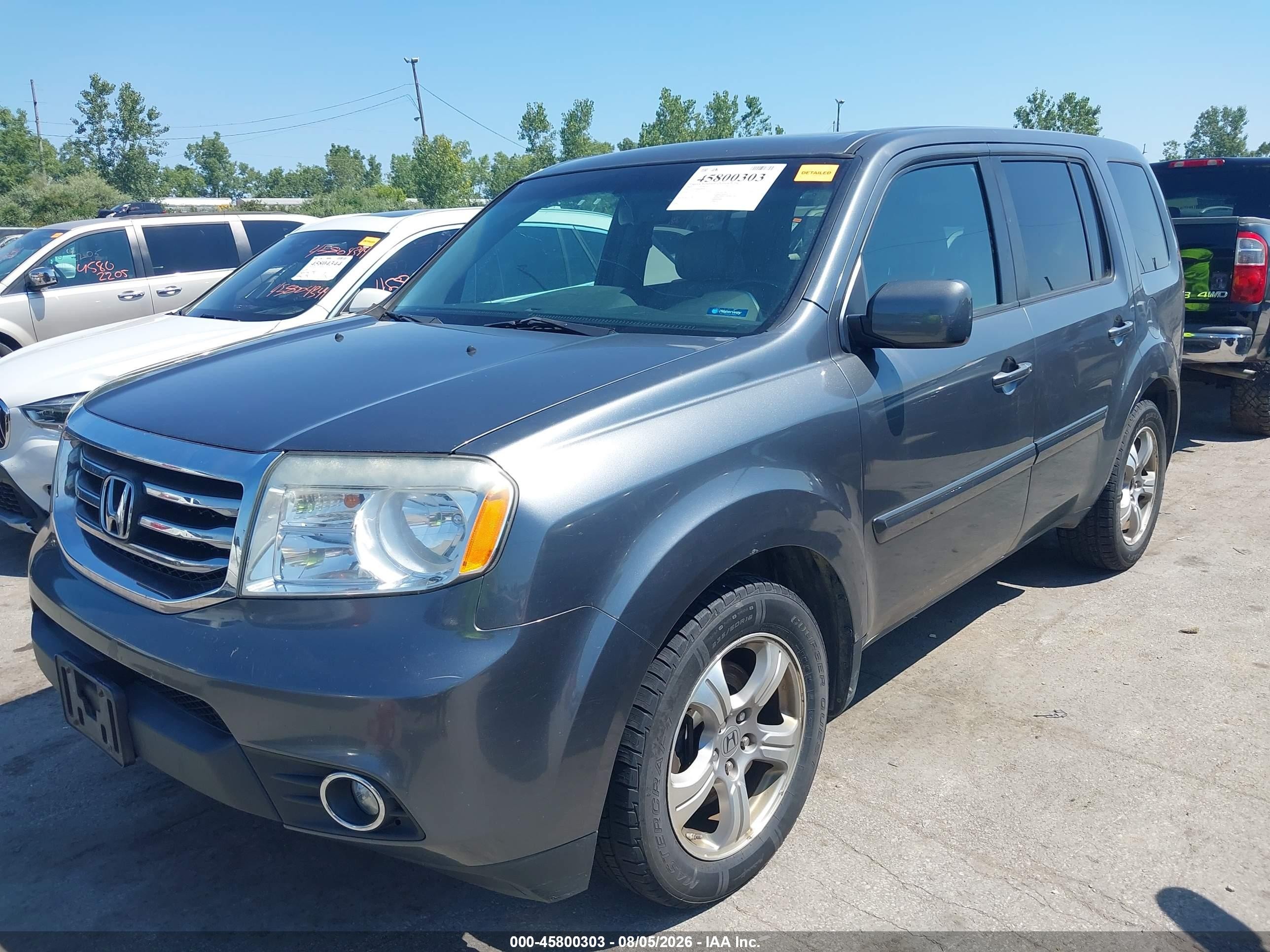 2013 Honda Pilot Ex-l Gray vin: 5FNYF4H66DB009553