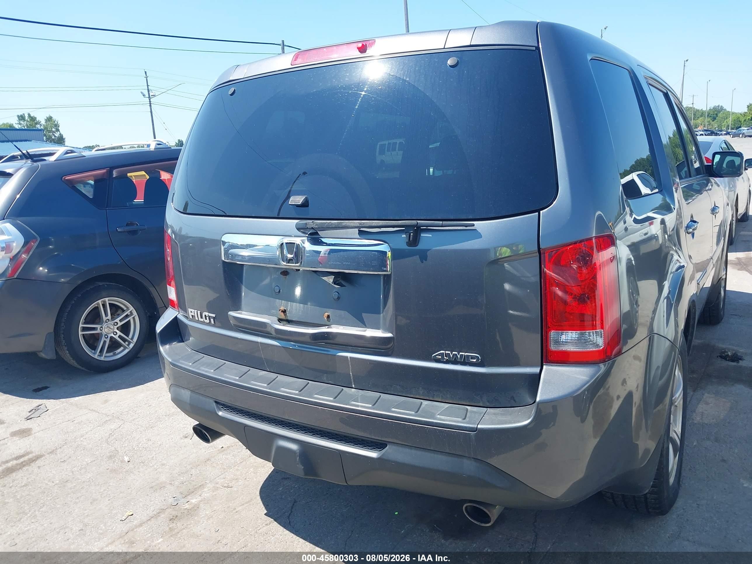 2013 Honda Pilot Ex-l Gray vin: 5FNYF4H66DB009553