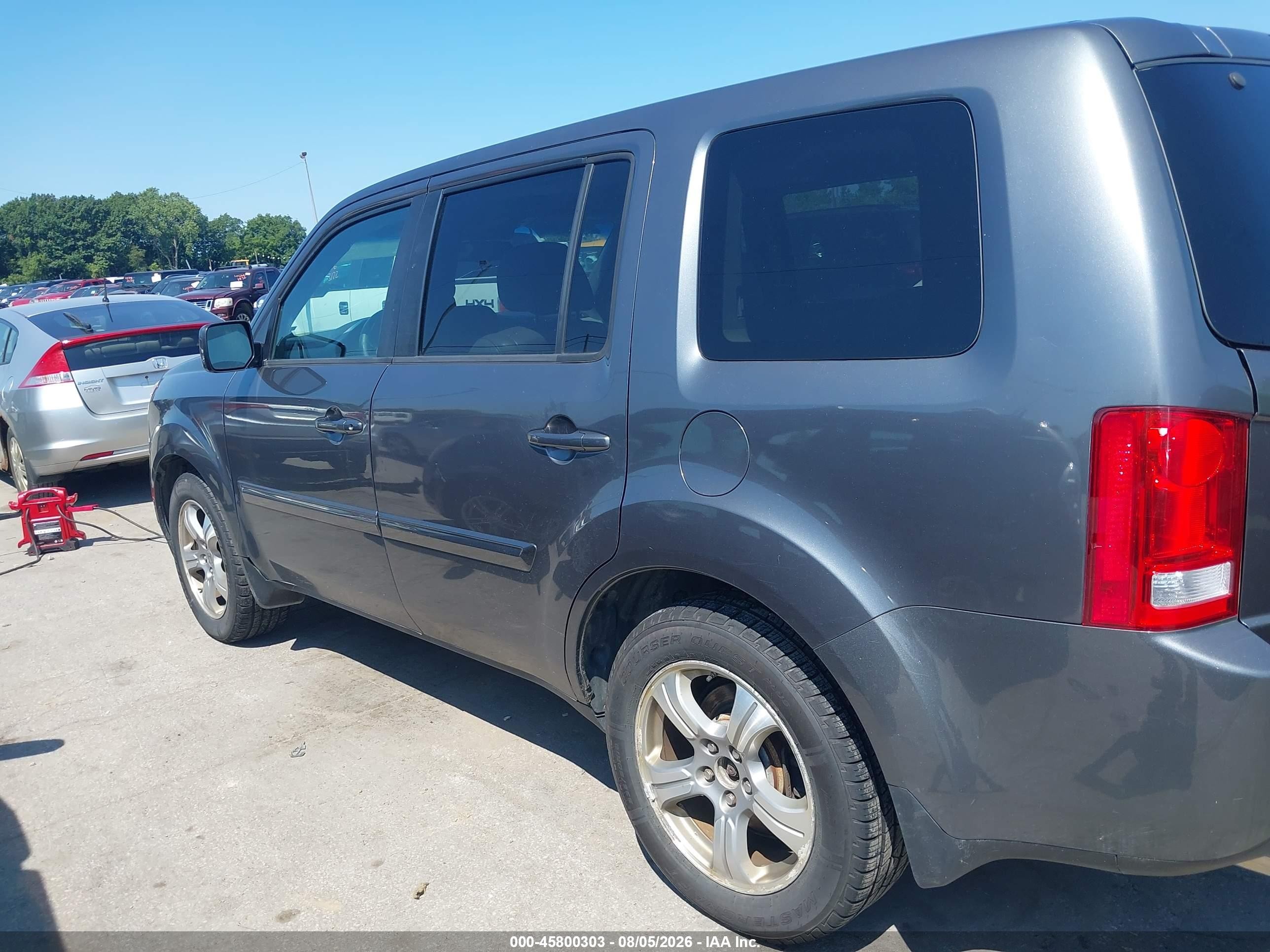 2013 Honda Pilot Ex-l Gray vin: 5FNYF4H66DB009553