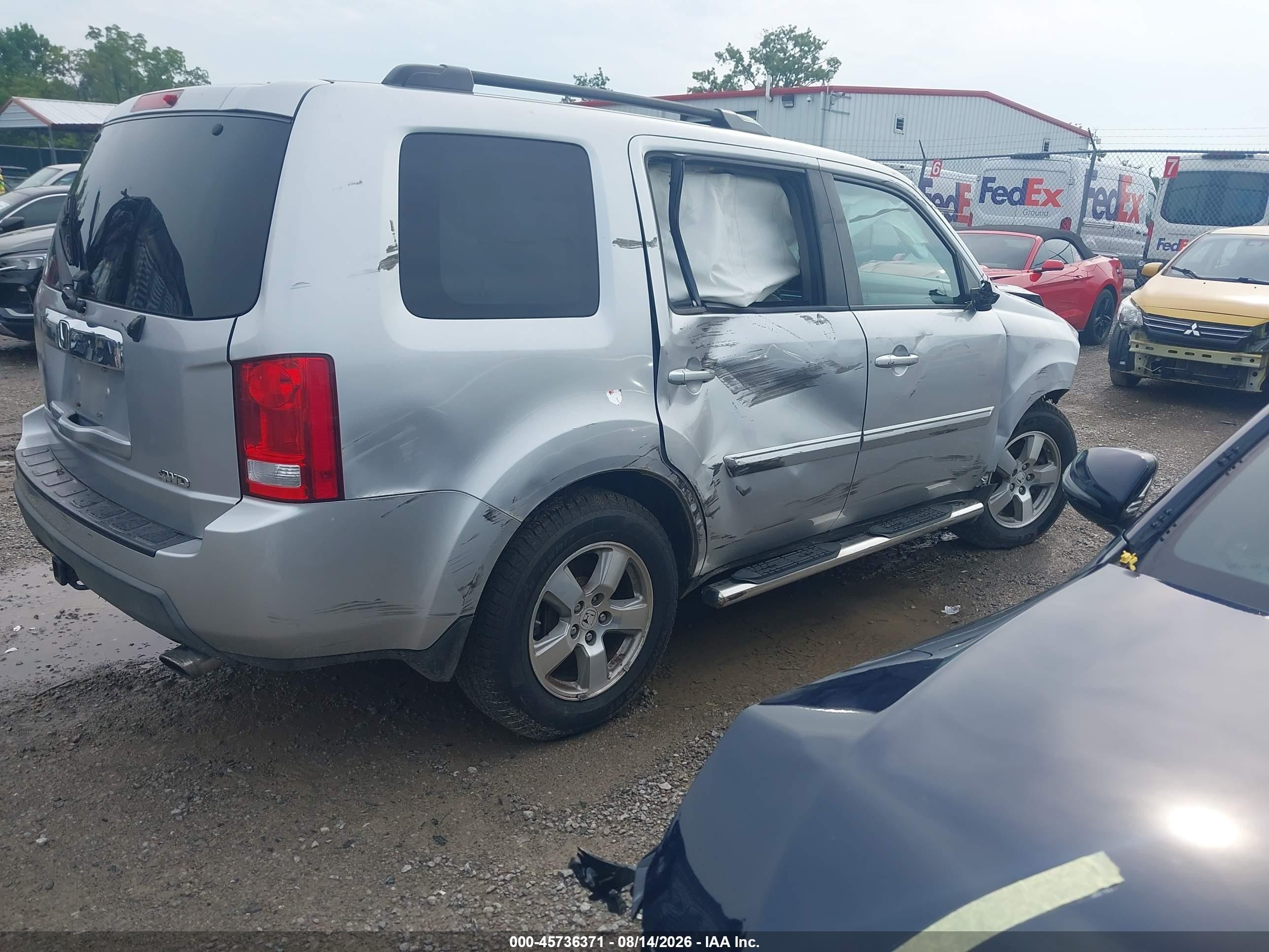 2011 Honda Pilot Ex-l Silver vin: 5FNYF4H67BB020123