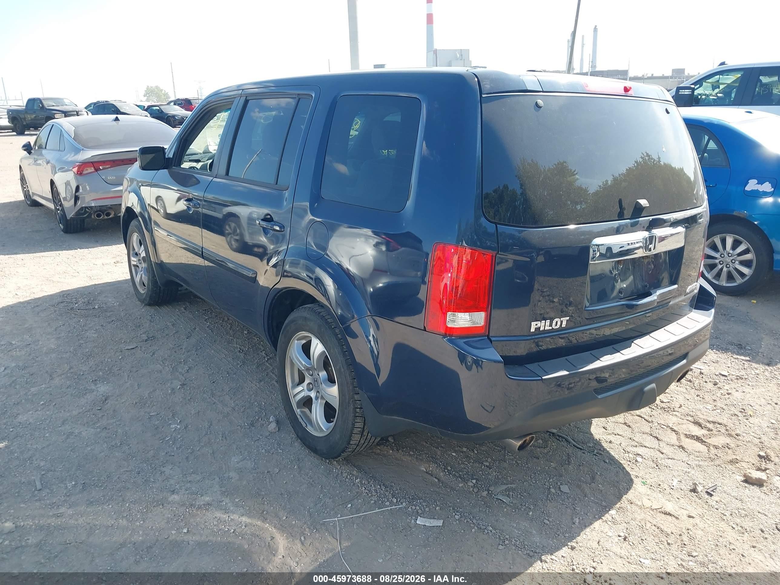 2012 Honda Pilot Ex-l Blue vin: 5FNYF4H67CB010015