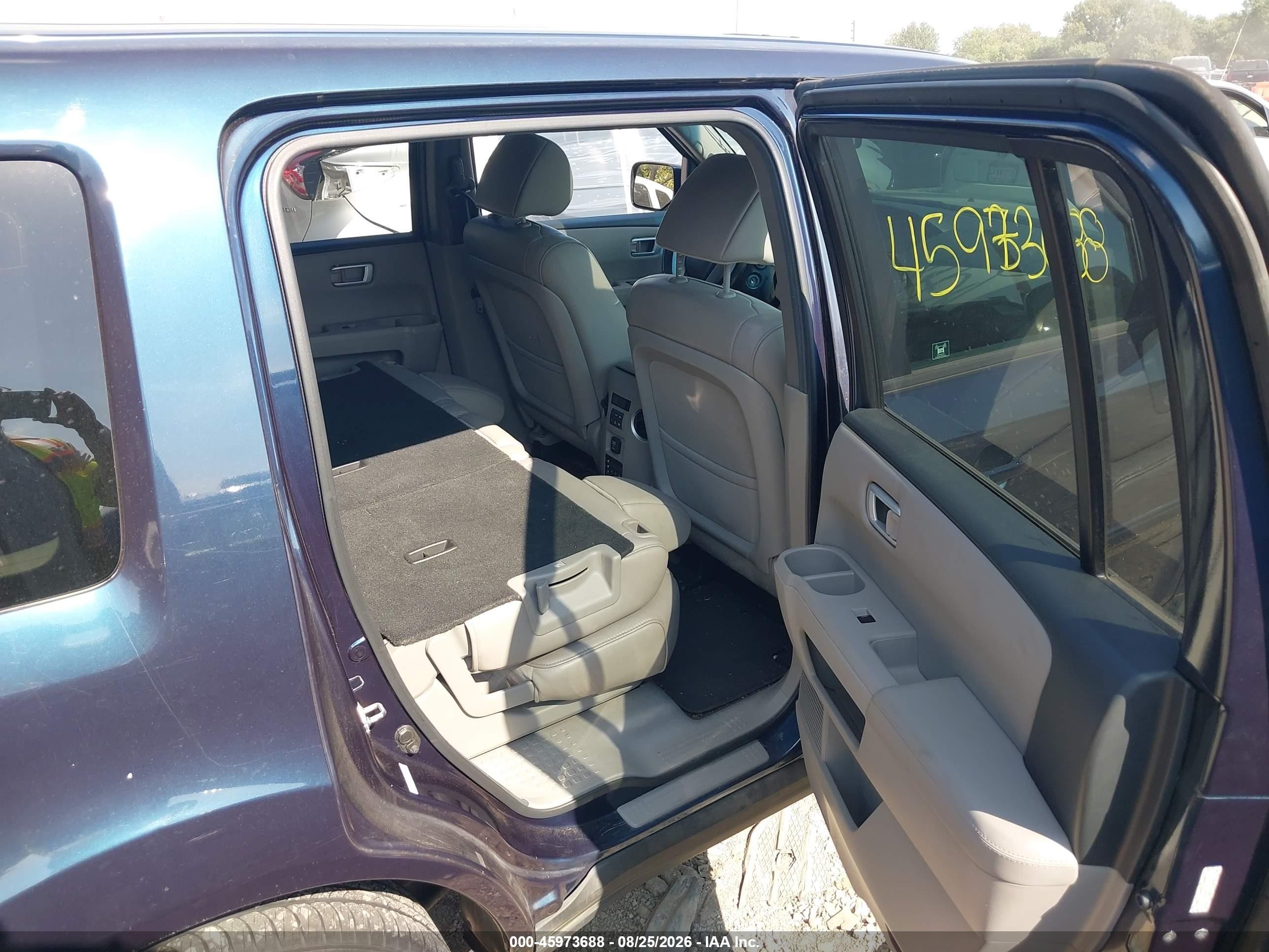 2012 Honda Pilot Ex-l Blue vin: 5FNYF4H67CB010015