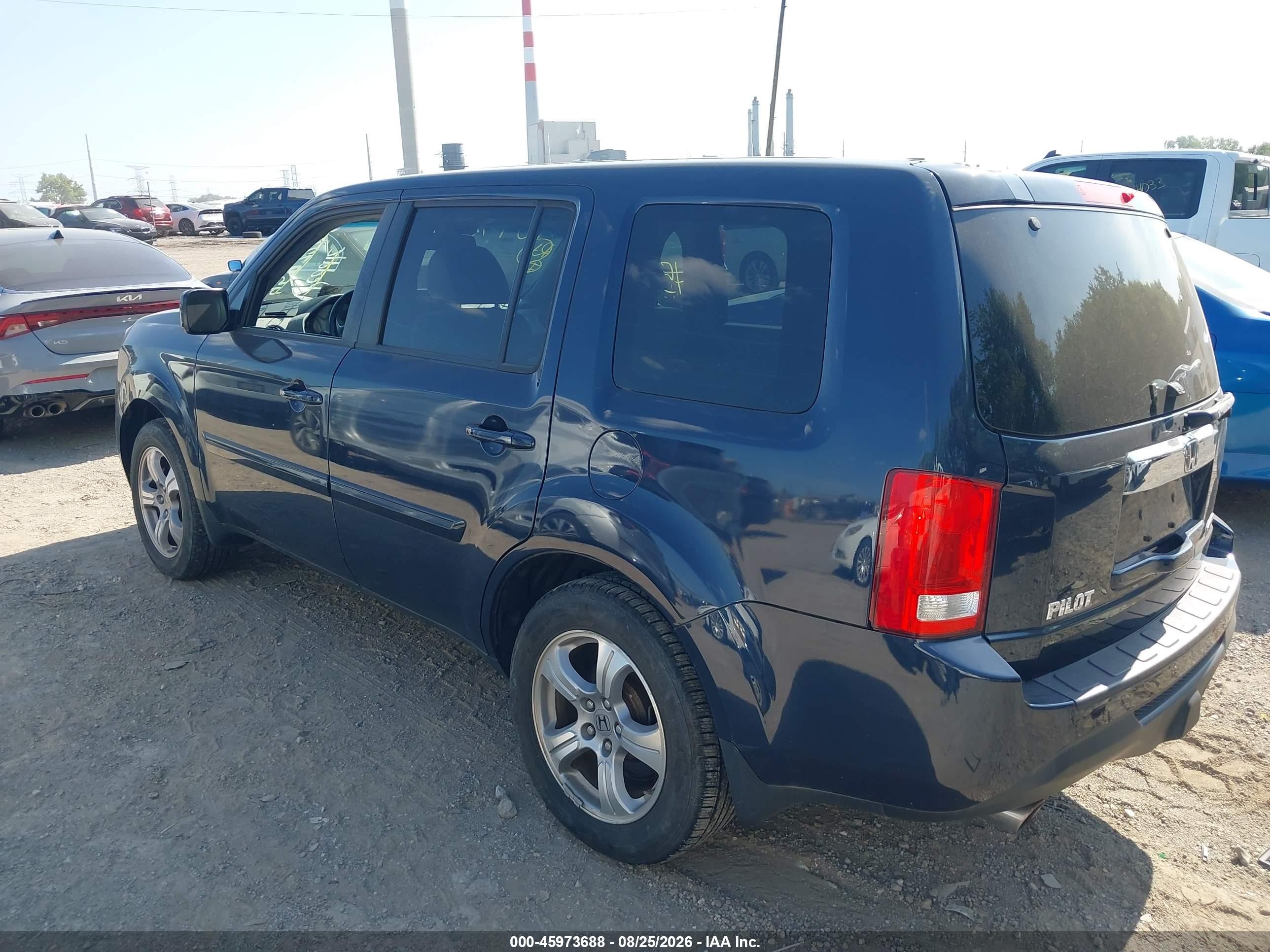 2012 Honda Pilot Ex-l Blue vin: 5FNYF4H67CB010015