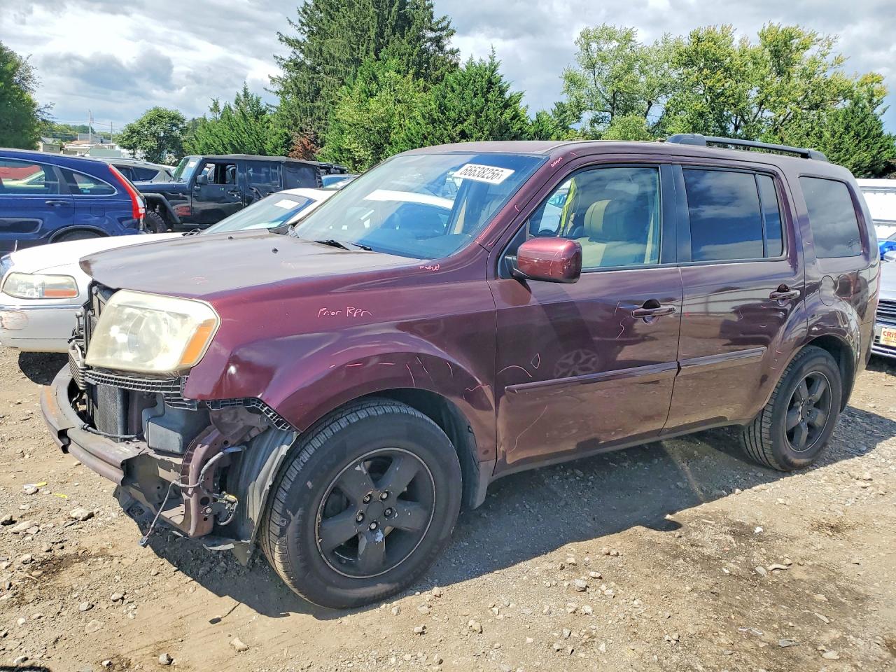 2010 Honda Pilot Exl Maroon vin: 5FNYF4H68AB037088