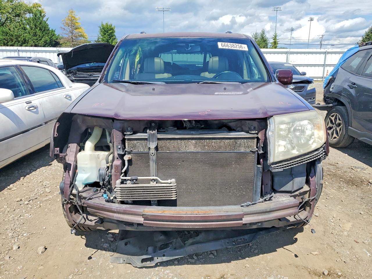 2010 Honda Pilot Exl Maroon vin: 5FNYF4H68AB037088