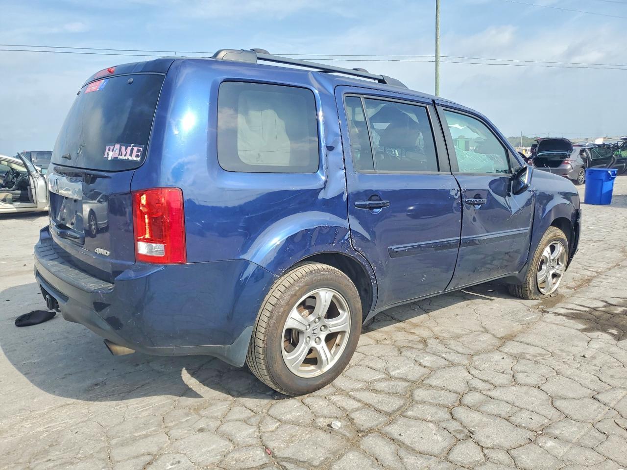2013 Honda Pilot Exl Blue vin: 5FNYF4H68DB045616